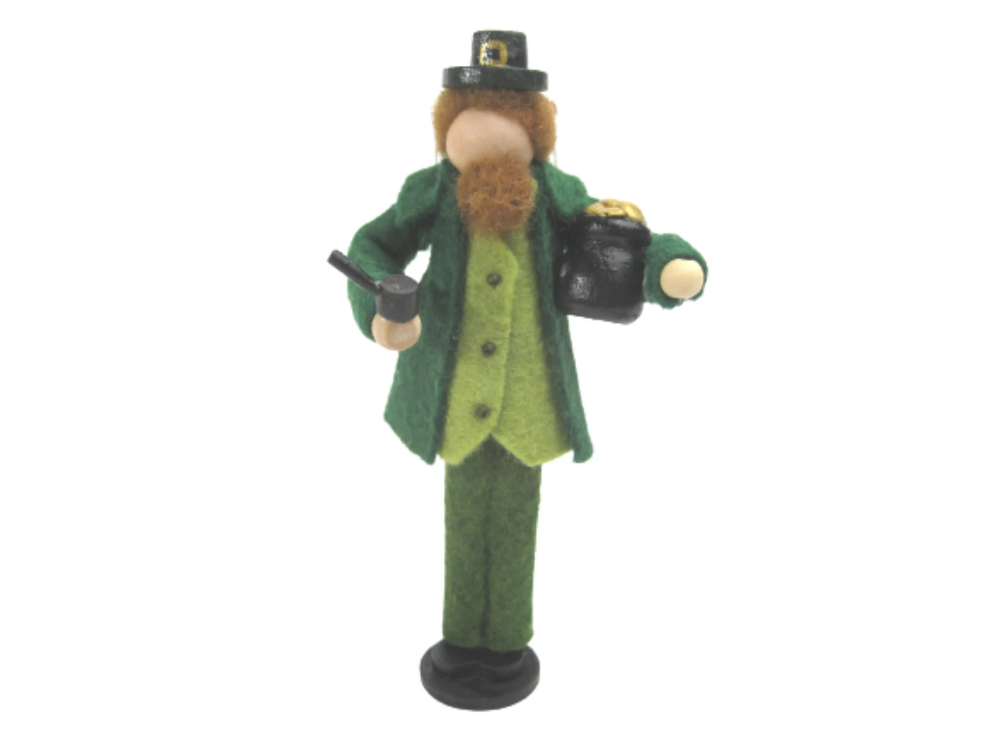 Leprechaun with Pipe and Pot of Gold, Wooden Ornament, Gifts for St Patrick's Day - Irishmen - Leprechaun Decor - Ireland - Lucky Irish - image 3