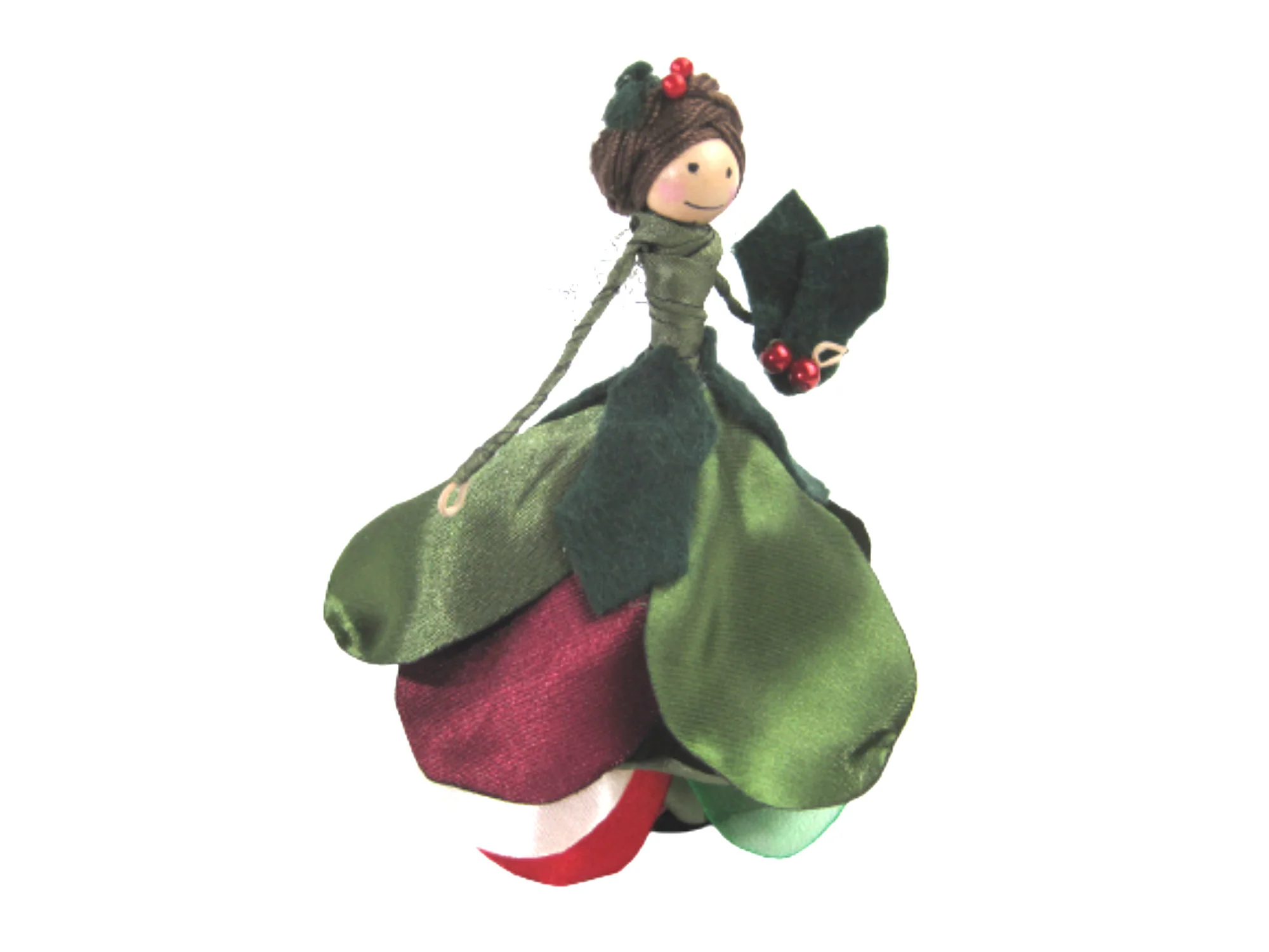 Christmas Holly Fairy Ornament, Festive Holiday Decor, Gifts for Winter Flower Lovers - Fairy Enthusiasts - Girls - Birthdays - Plant Lovers - image 2