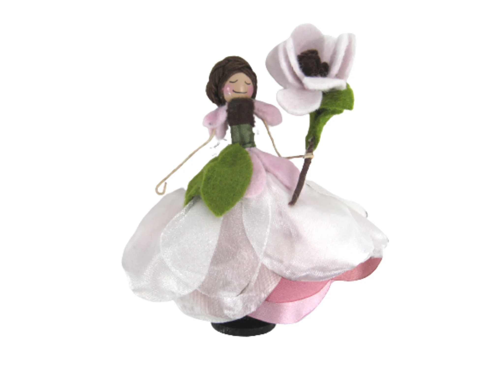 Magnolia Flower Fairy Ornament, Wooden and Felt Fairy Decoration, Summertime Fairy, Gifts for Southern Belles - Gardeners - New Babies - image 3