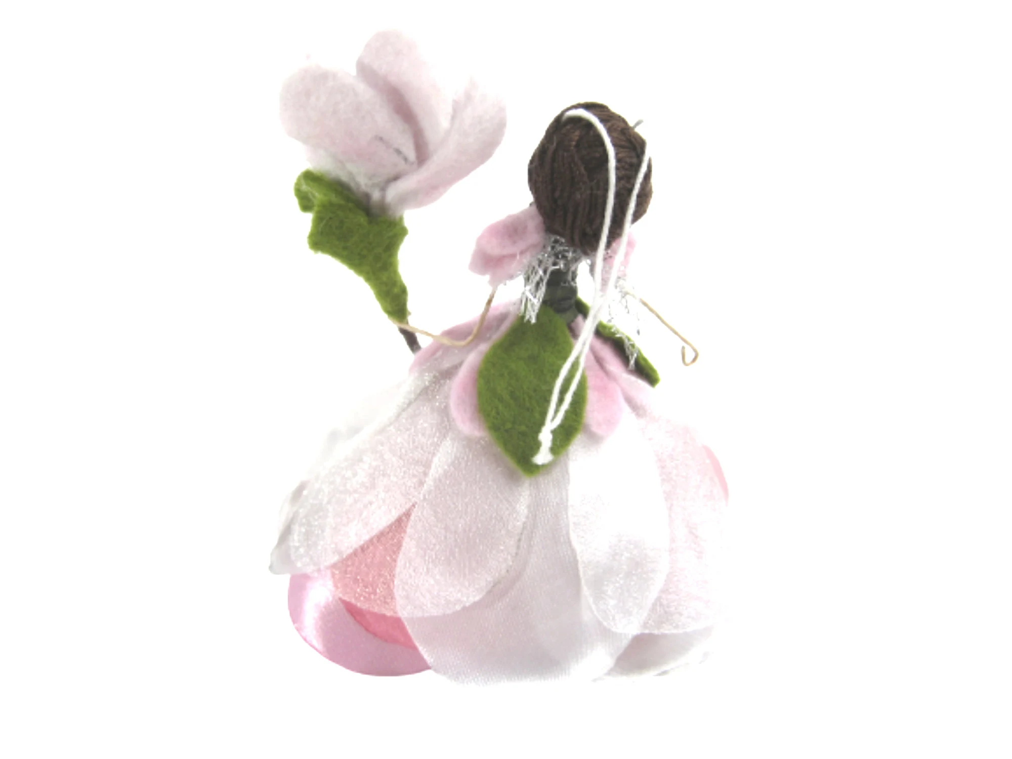 Magnolia Flower Fairy Ornament, Wooden and Felt Fairy Decoration, Summertime Fairy, Gifts for Southern Belles - Gardeners - New Babies