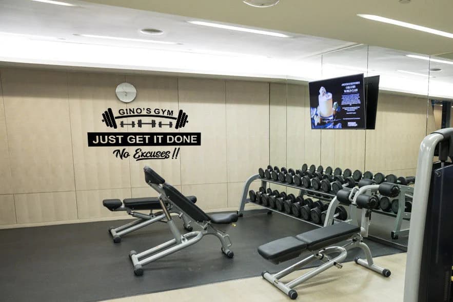 Personalised Gym Motivation Wall Sticker 'Just Get It Done...' Vinyl, Self Adhesive, Quote, Banner.