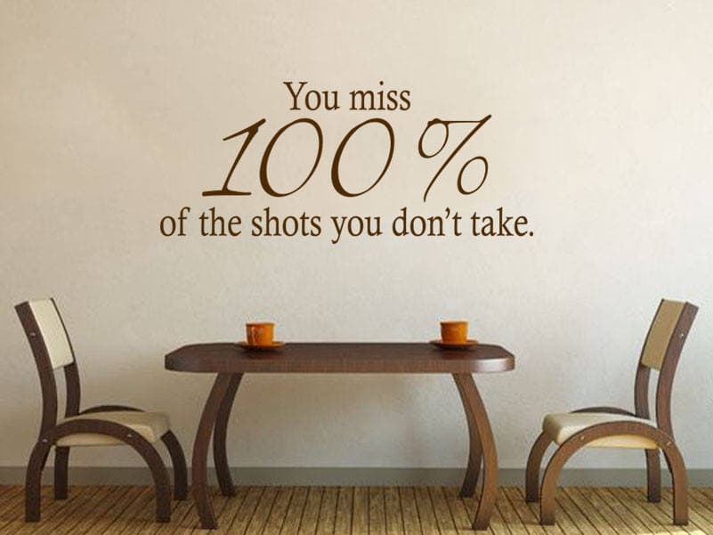 Shots You Didn't Take Wall Art Quote, Wall Art Sticker, Vinyl Decal, Modern Transfer. - image 5