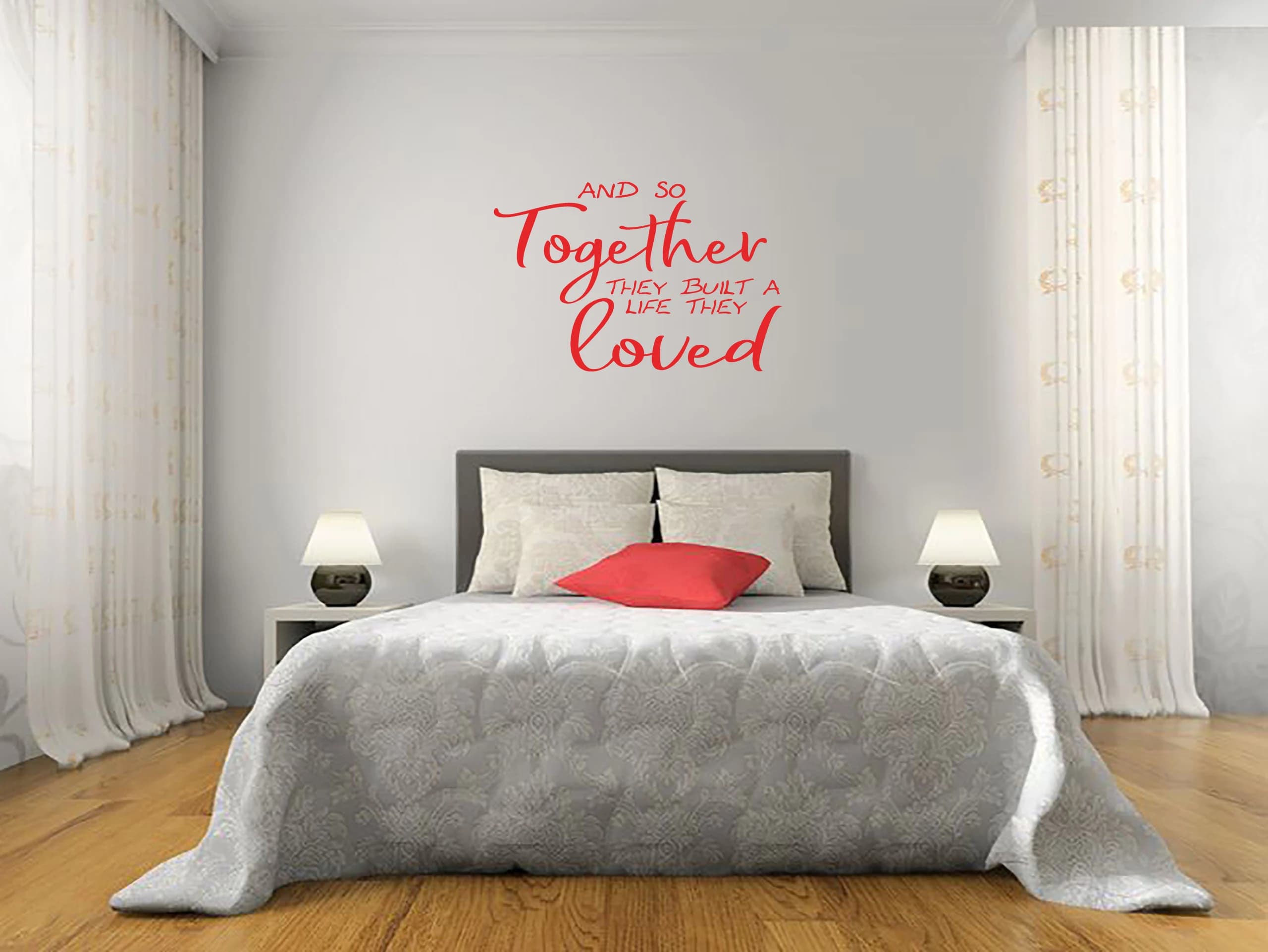 Wall Quote "And so Together..."Sticker Modern Transfer PVC Decal Decor - image 5