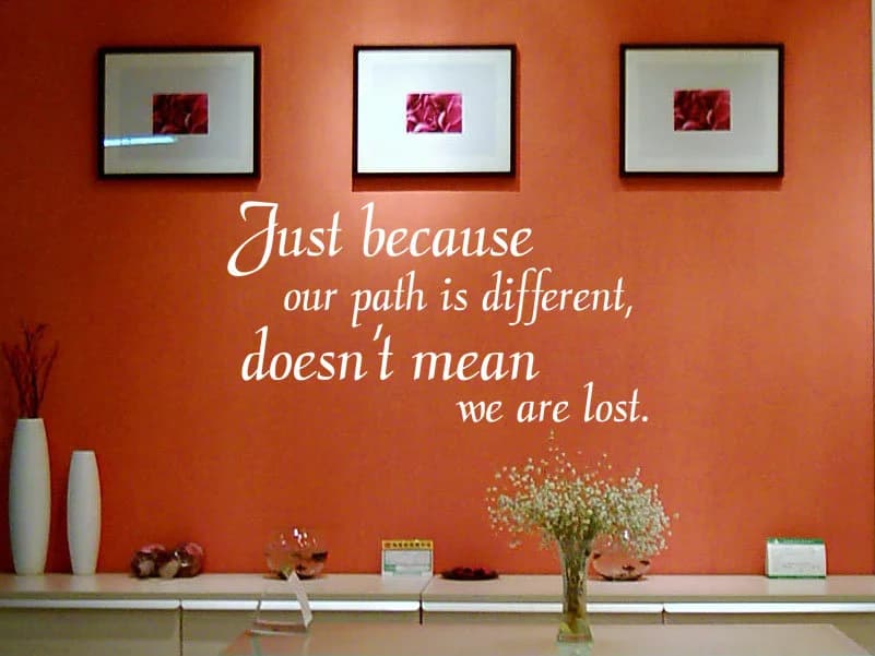 Wall Quote 'Our path is different' Sticker, Vinyl Transfer Sticker Decal, Inspirational, Homely, Family - image 3