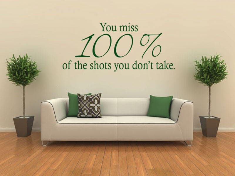 Shots You Didn't Take Wall Art Quote, Wall Art Sticker, Vinyl Decal, Modern Transfer. - image 3
