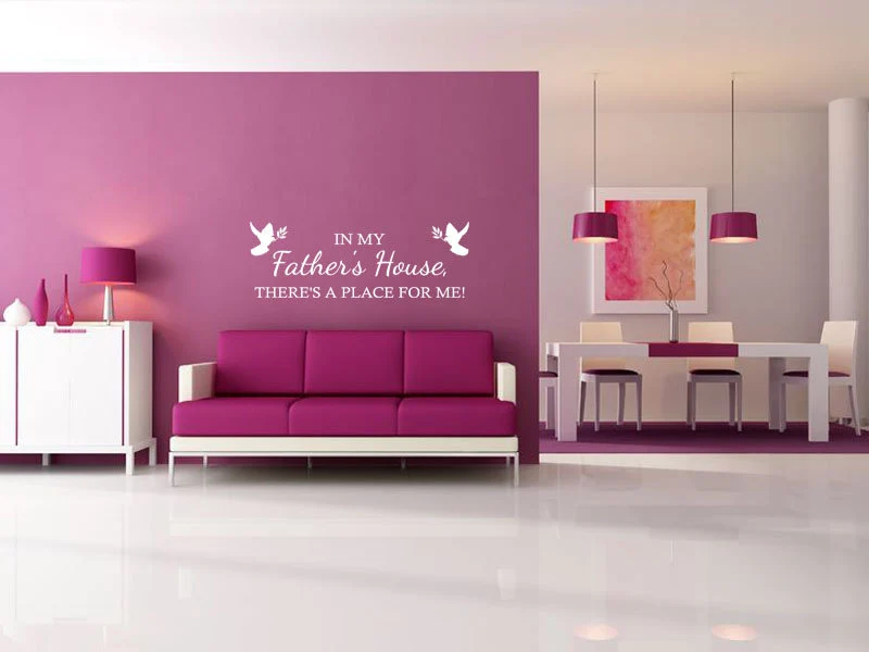 Family 'Fathers House' Wall Art Sticker, Vinyl Decal, Modern Transfer.