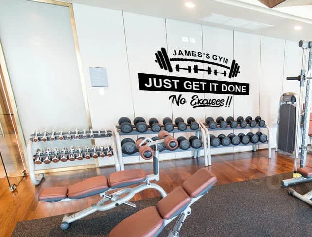 Personalised Gym Motivation Wall Sticker 'Just Get It Done...' Vinyl, Self Adhesive, Quote, Banner. - image 3