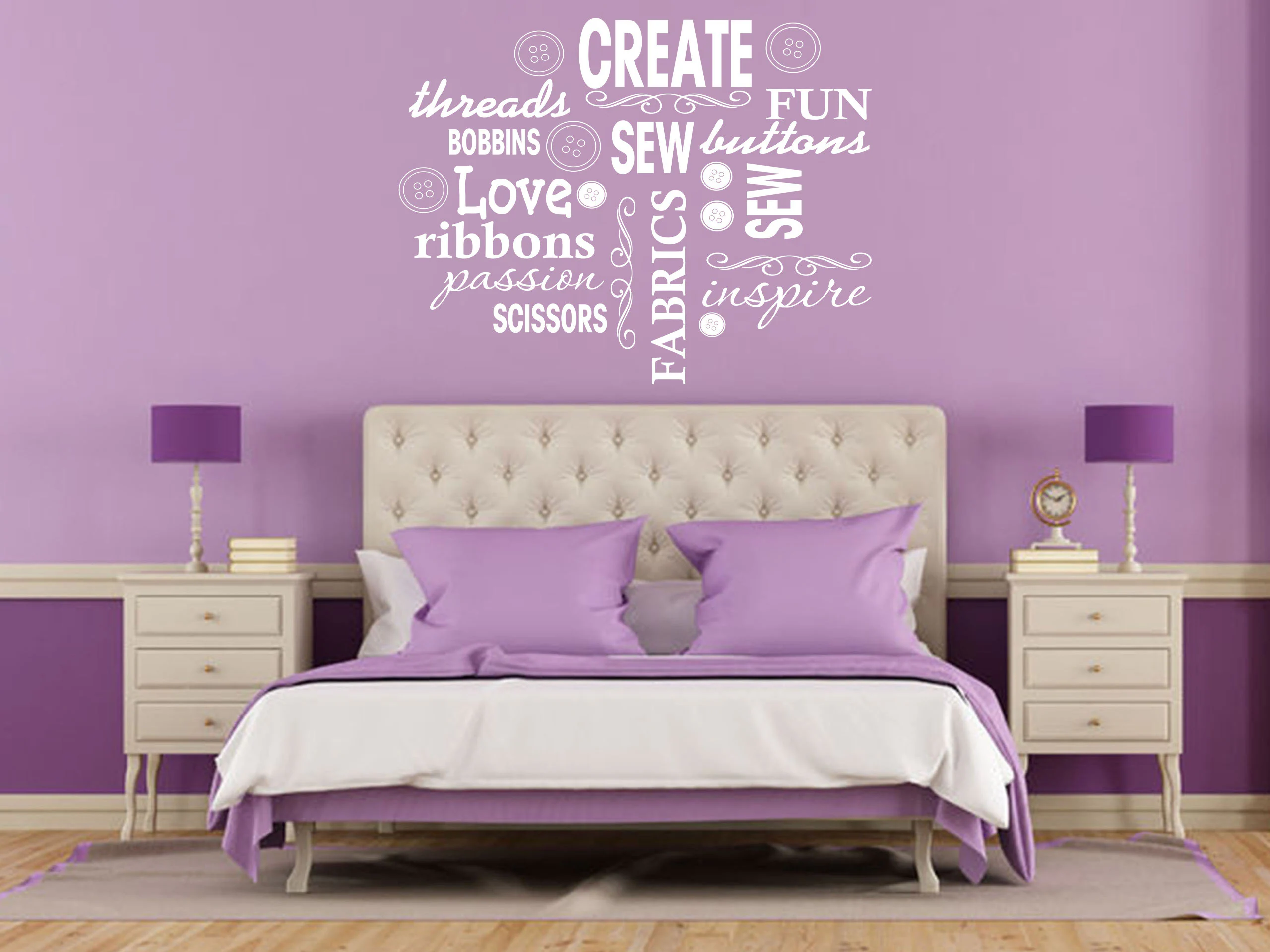 Creative Sewing Word Cloud Hobby Wall Sticker Quote Decal Transfer Vinyl Decor