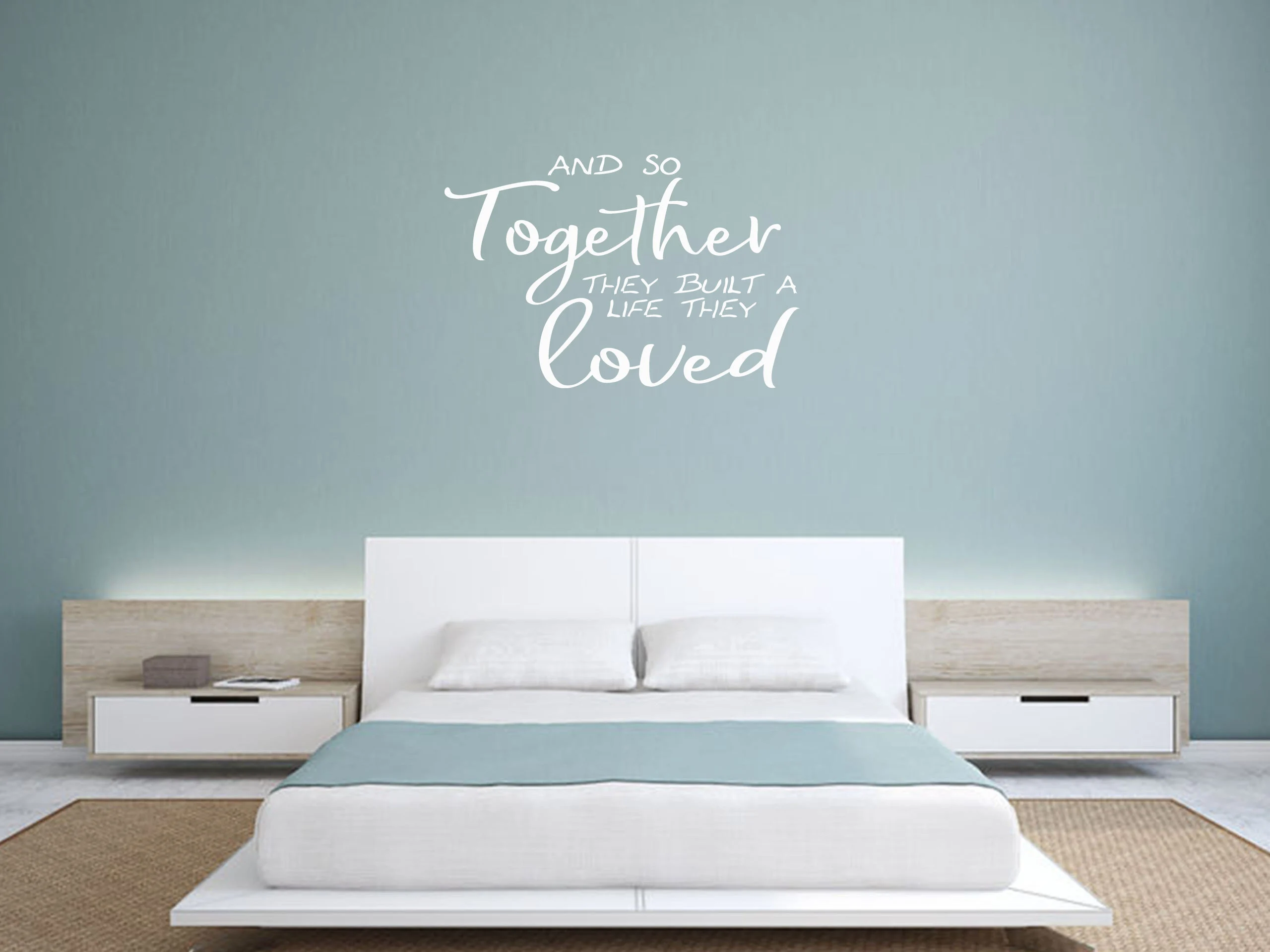 Wall Quote "And so Together..."Sticker Modern Transfer PVC Decal Decor - image 3