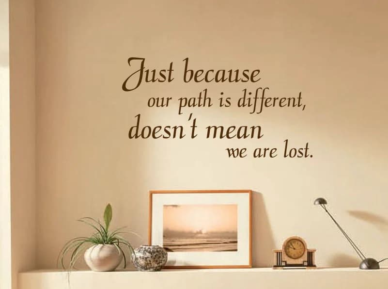 Wall Quote 'Our path is different' Sticker, Vinyl Transfer Sticker Decal, Inspirational, Homely, Family - image 4