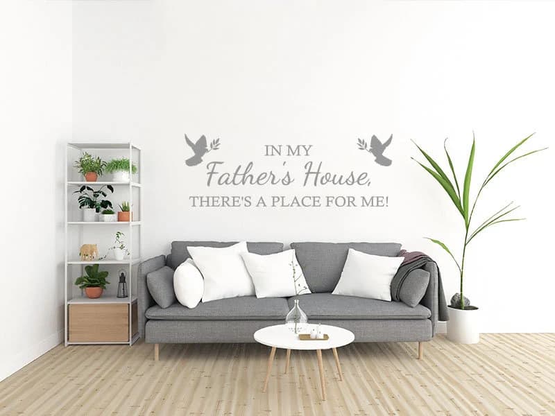 Family 'Fathers House' Wall Art Sticker, Vinyl Decal, Modern Transfer. - image 5
