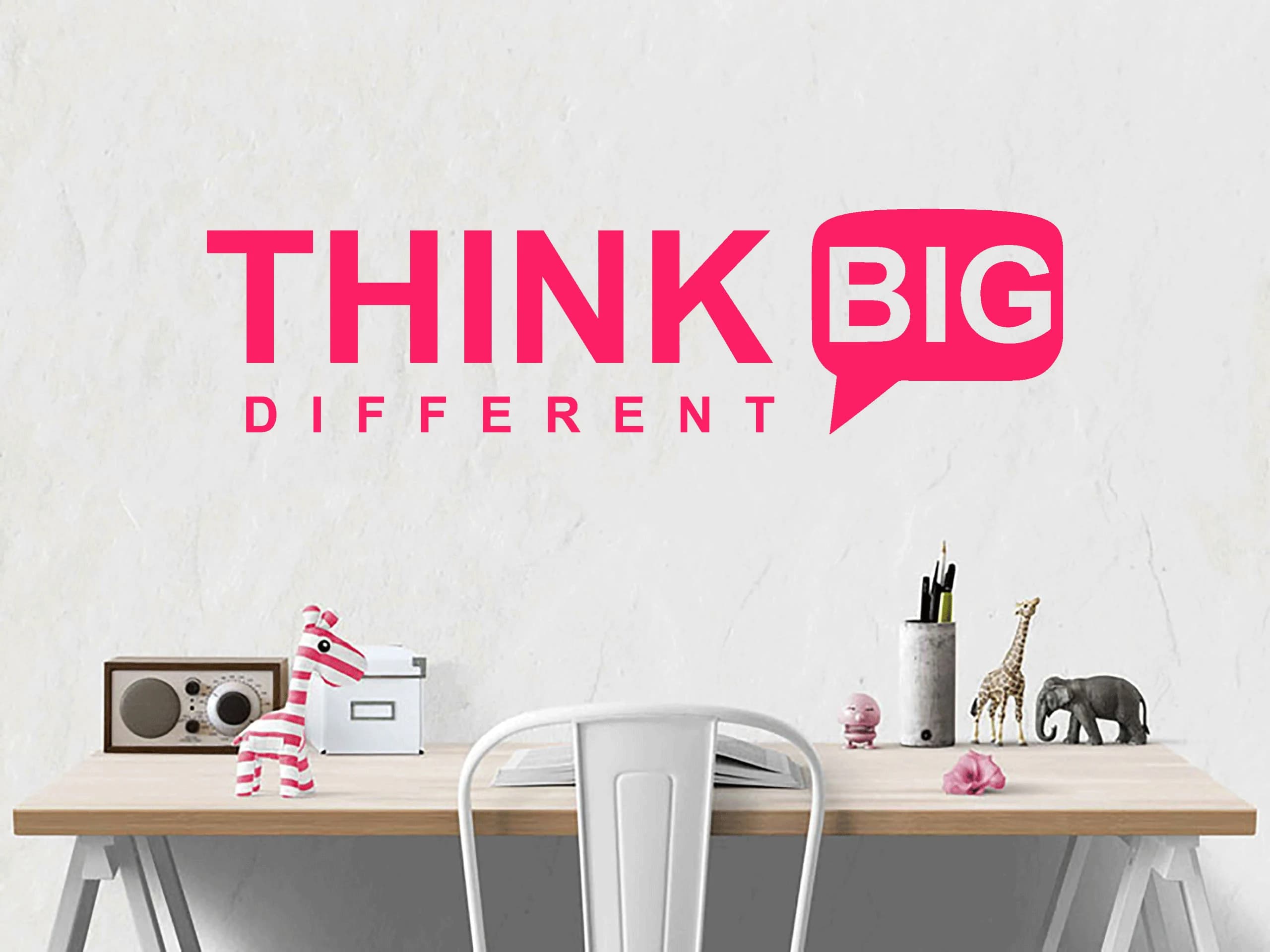 Wall Quote "Think Big" Sticker Modern Transfer PVC Office Work Job Business - image 4