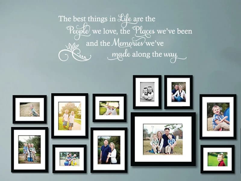 Wall Quote 'The Best Things In Life...' Sticker, Adhesive, Vinyl, Art.