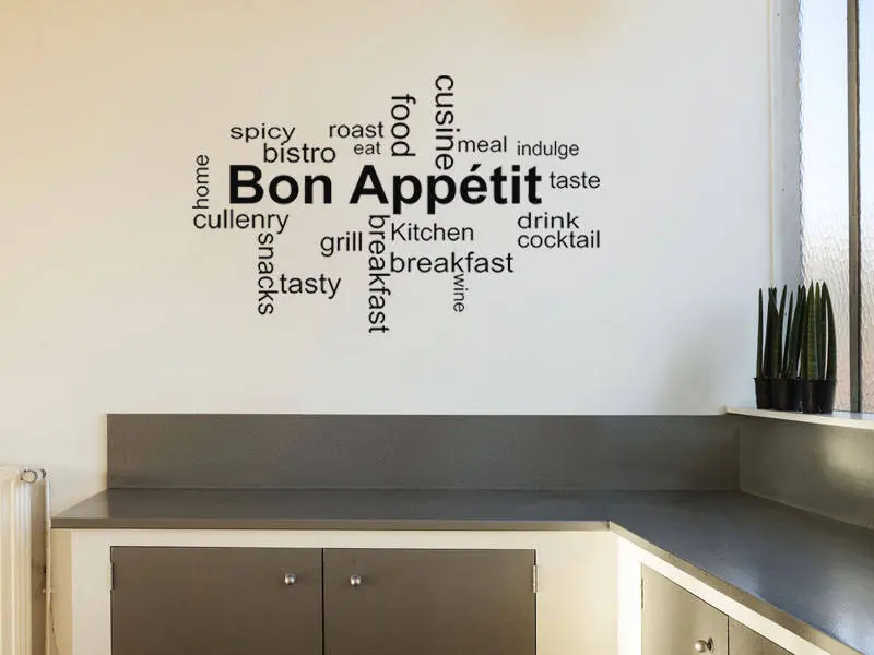 Kitchen Wall Quote "Bon Appétit" Wall Sticker, Decal, Transfer, Tattoo, Vinyl.