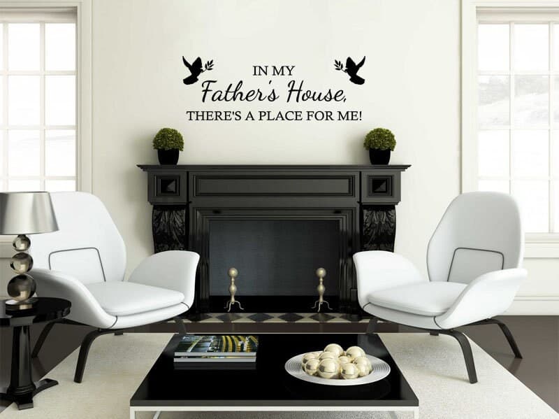 Family 'Fathers House' Wall Art Sticker, Vinyl Decal, Modern Transfer. - image 3