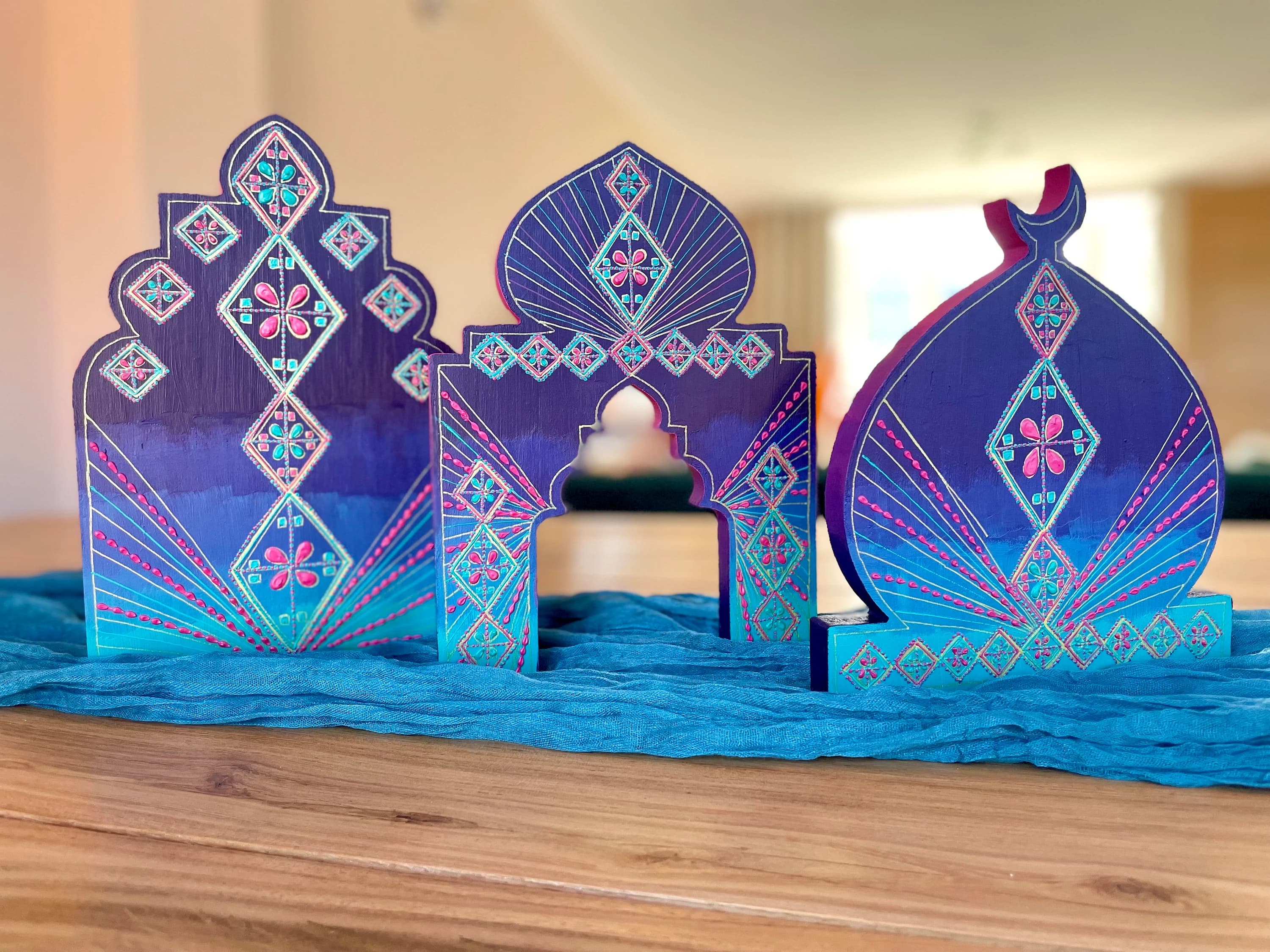 Twilight Imperial Arch, Masjid & Dome Decorations | Eid Decor Purple Teal Pink Gold
