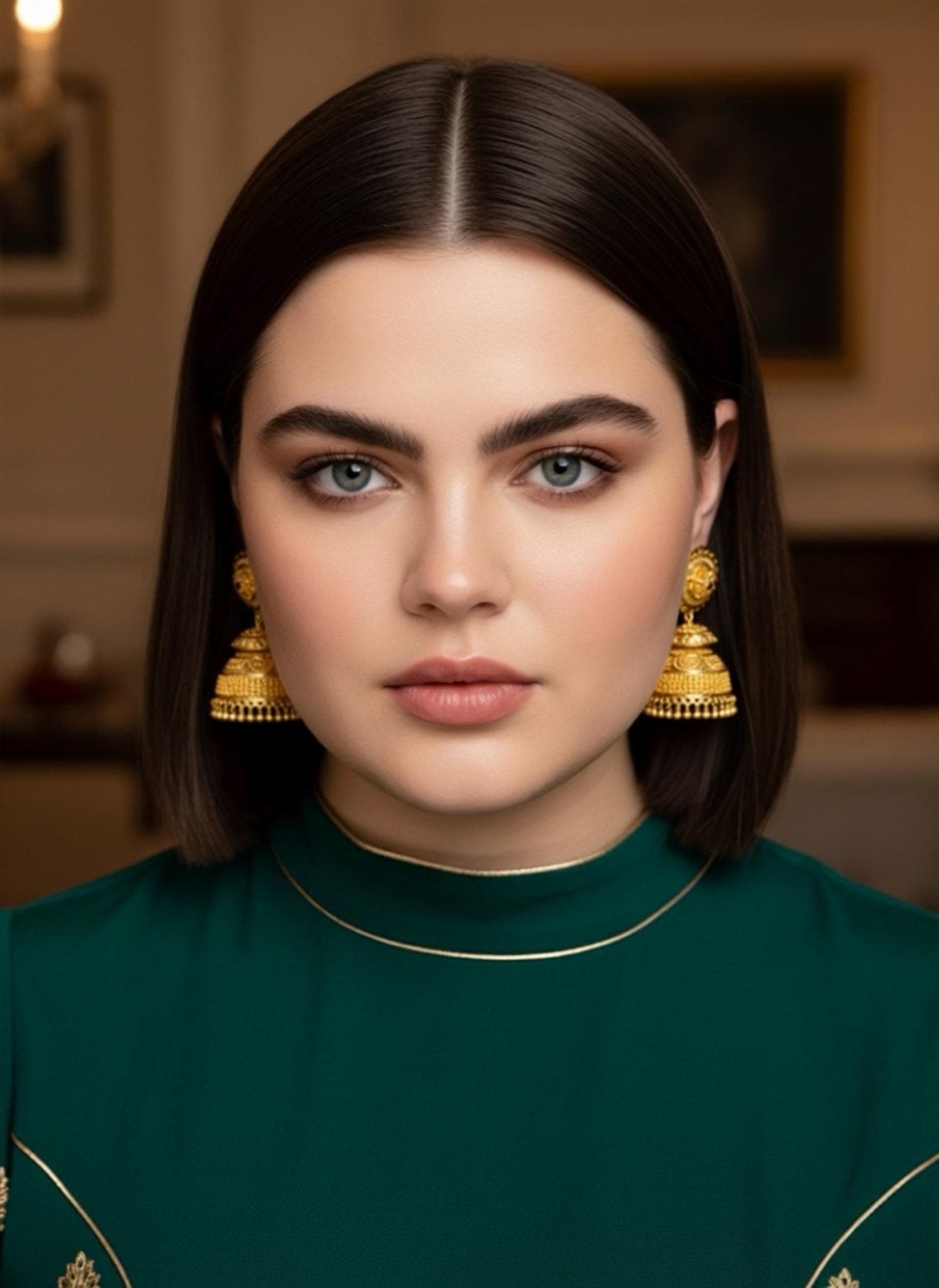 Hand made Indian Jhumka Earrings traditional jewelry - image 3