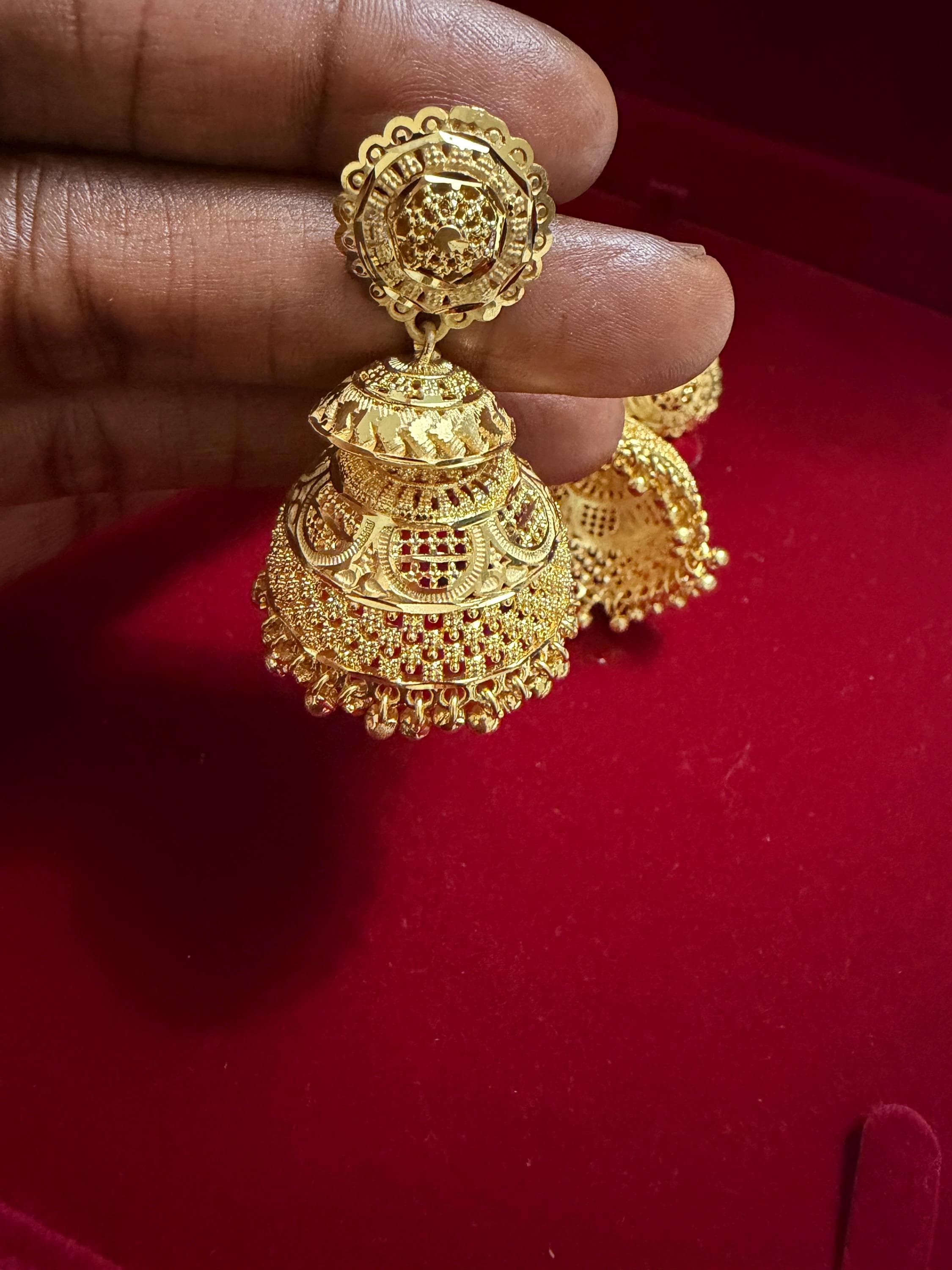 Hand made Indian Jhumka Earrings traditional jewelry - image 5
