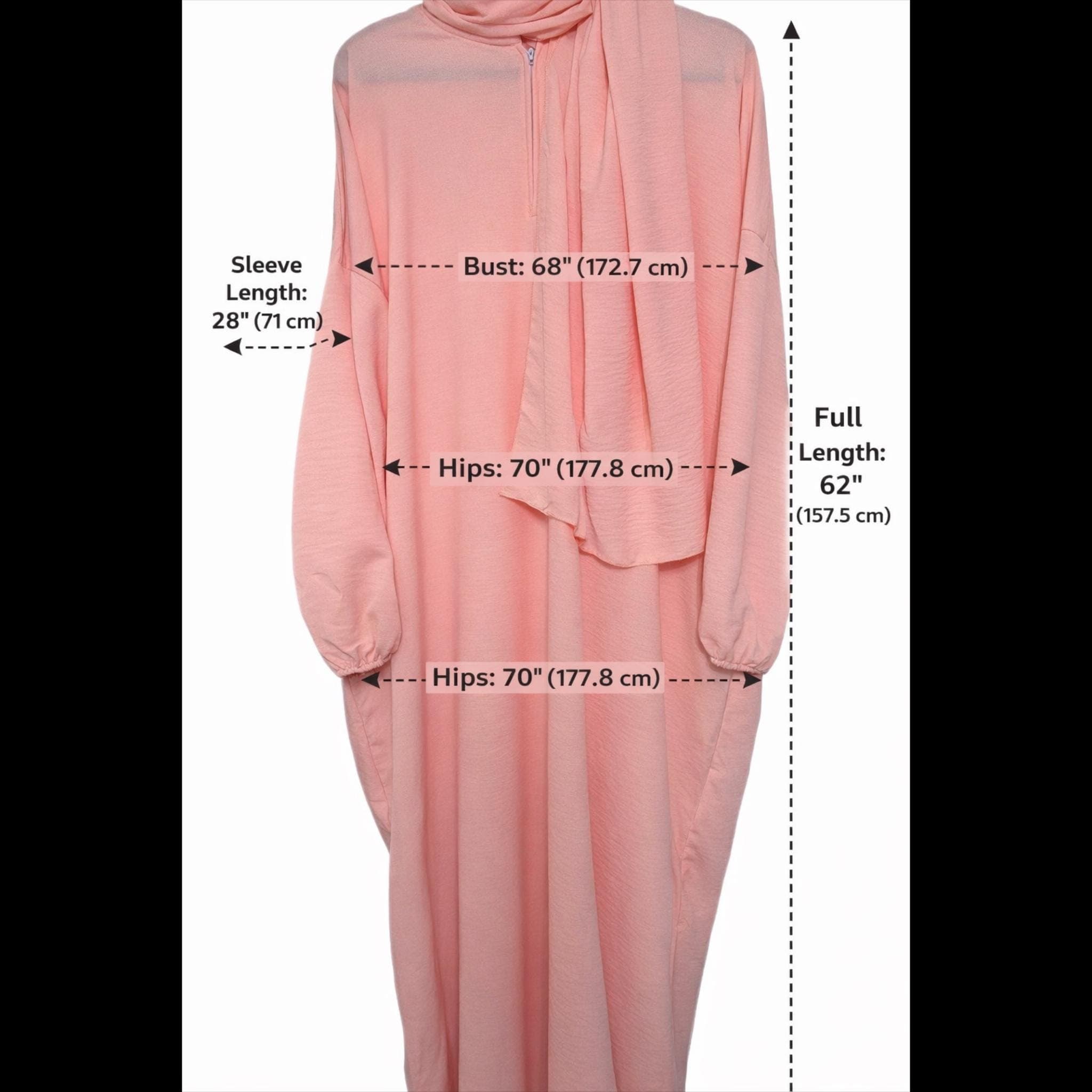 One piece abaya dress with attached hijab, prayer ramadan outfit - image 3