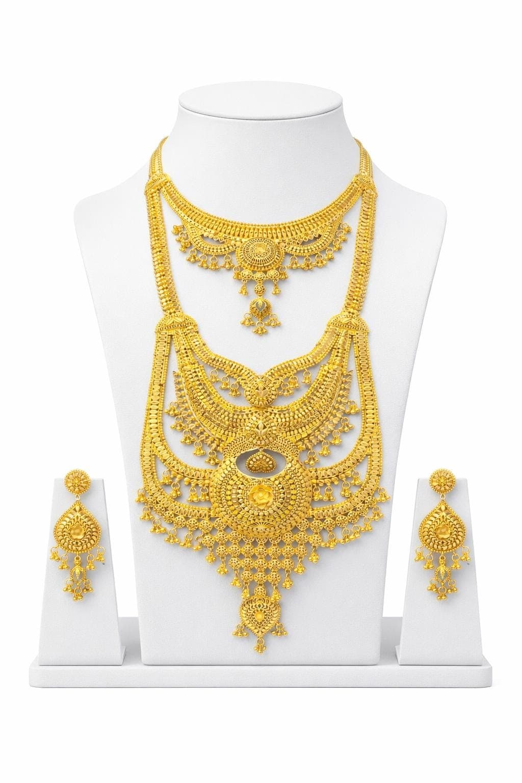 24k bridal necklace set gold plated