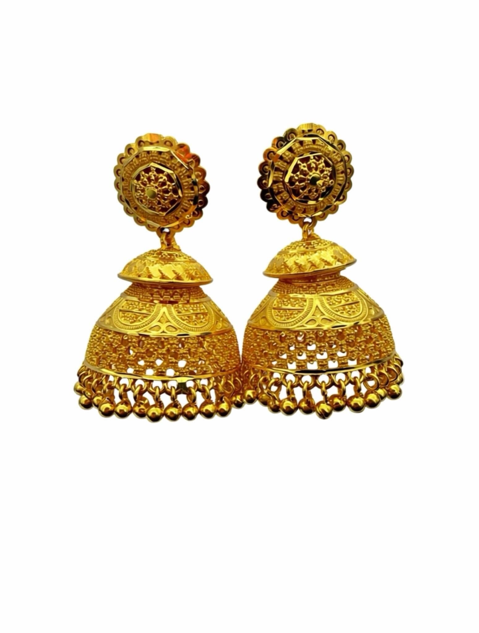 Hand made Indian Jhumka Earrings traditional jewelry - image 4