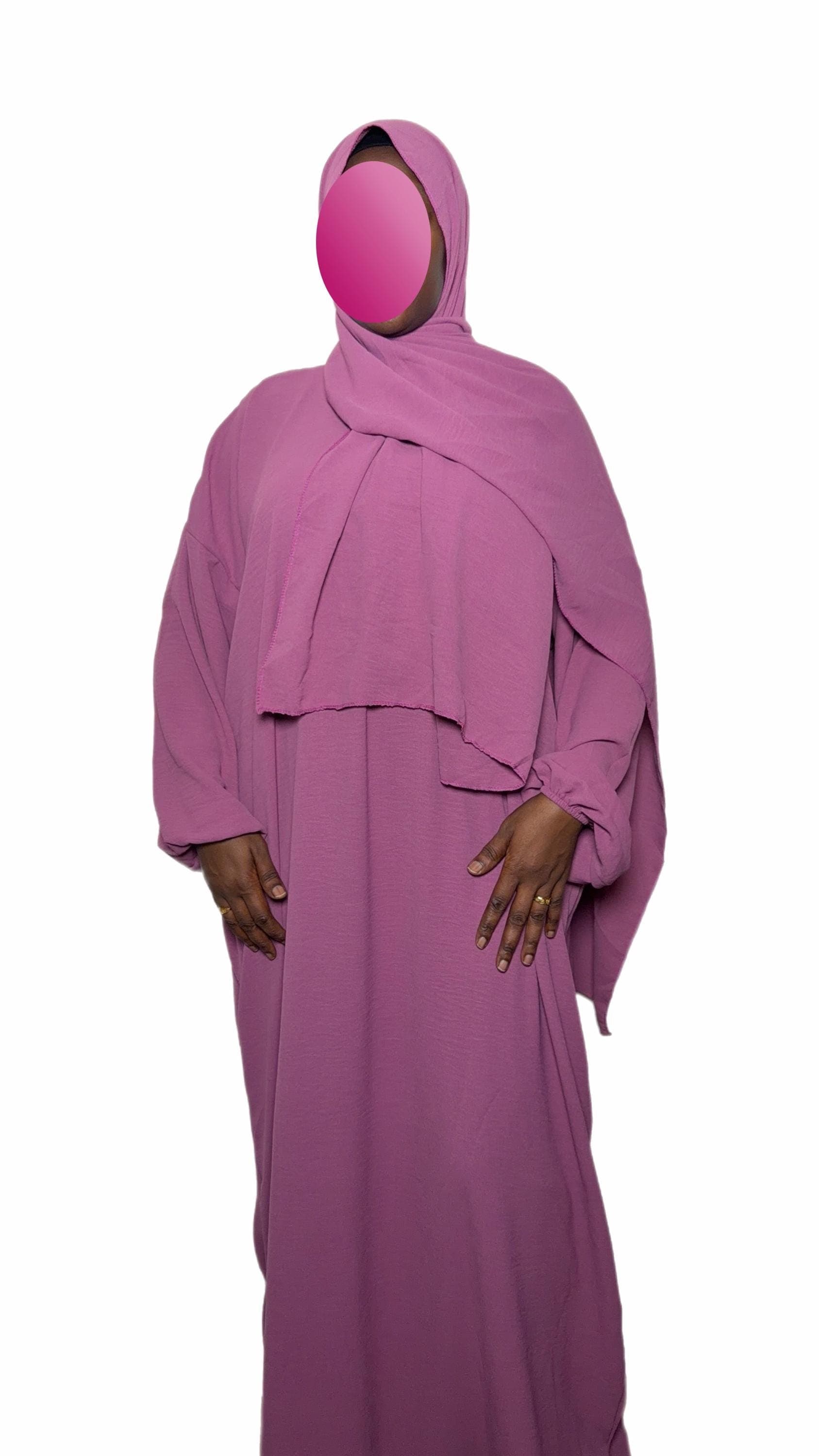 One piece abaya dress with attached hijab, prayer ramadan outfit - image 5