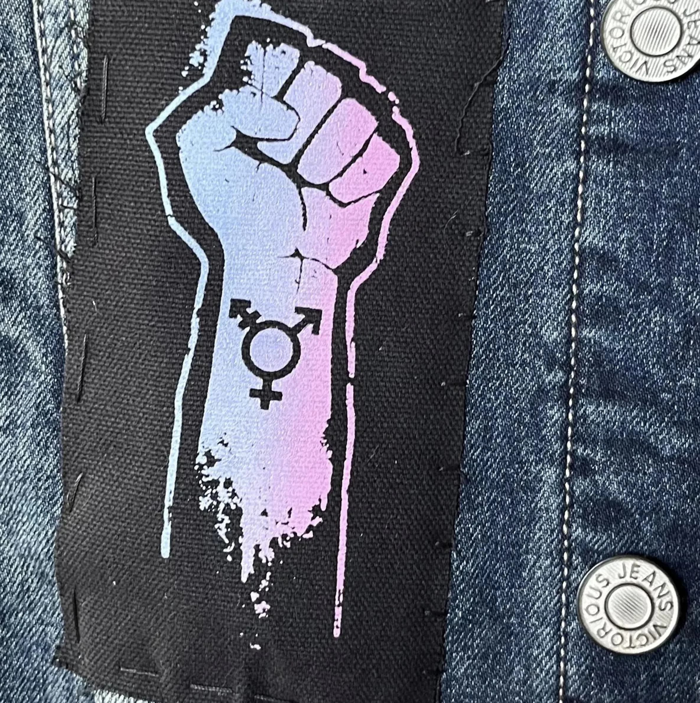 Trans Pride Fist Patch – Punk Activist, Battle Vest Patch - image 2