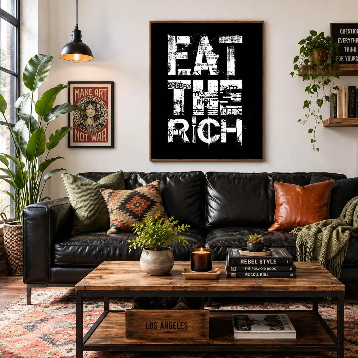 Eat The Rich Poster | Matte Vertical Poster, Grunge Typography