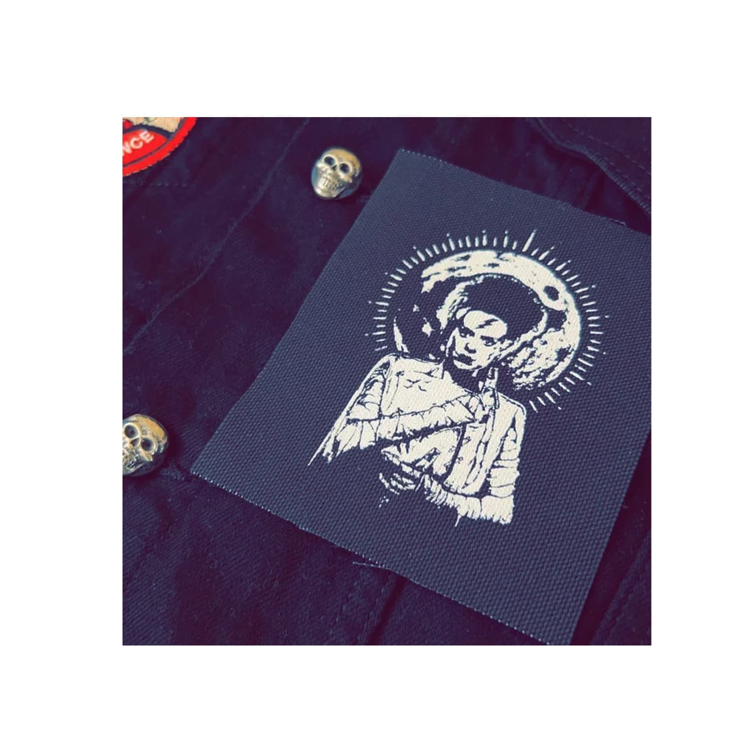 Bride of Frankenstein Patch: Hand Screen Printed Punk Patch - image 5
