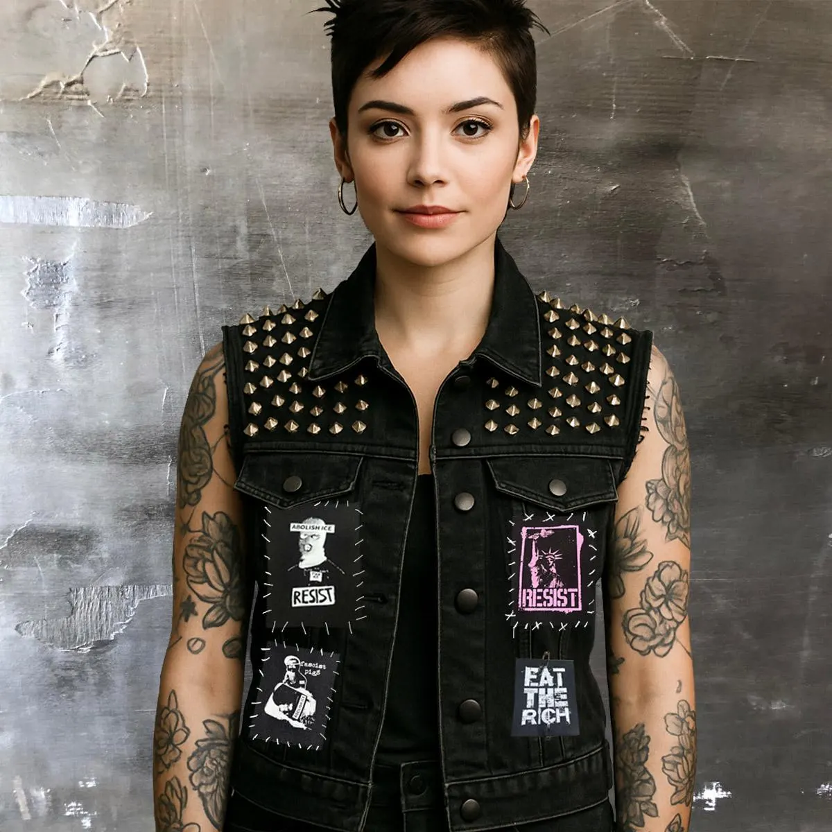 Abolish ICE Resist Patch | Punk Activist Sew On Back Patch - image 4