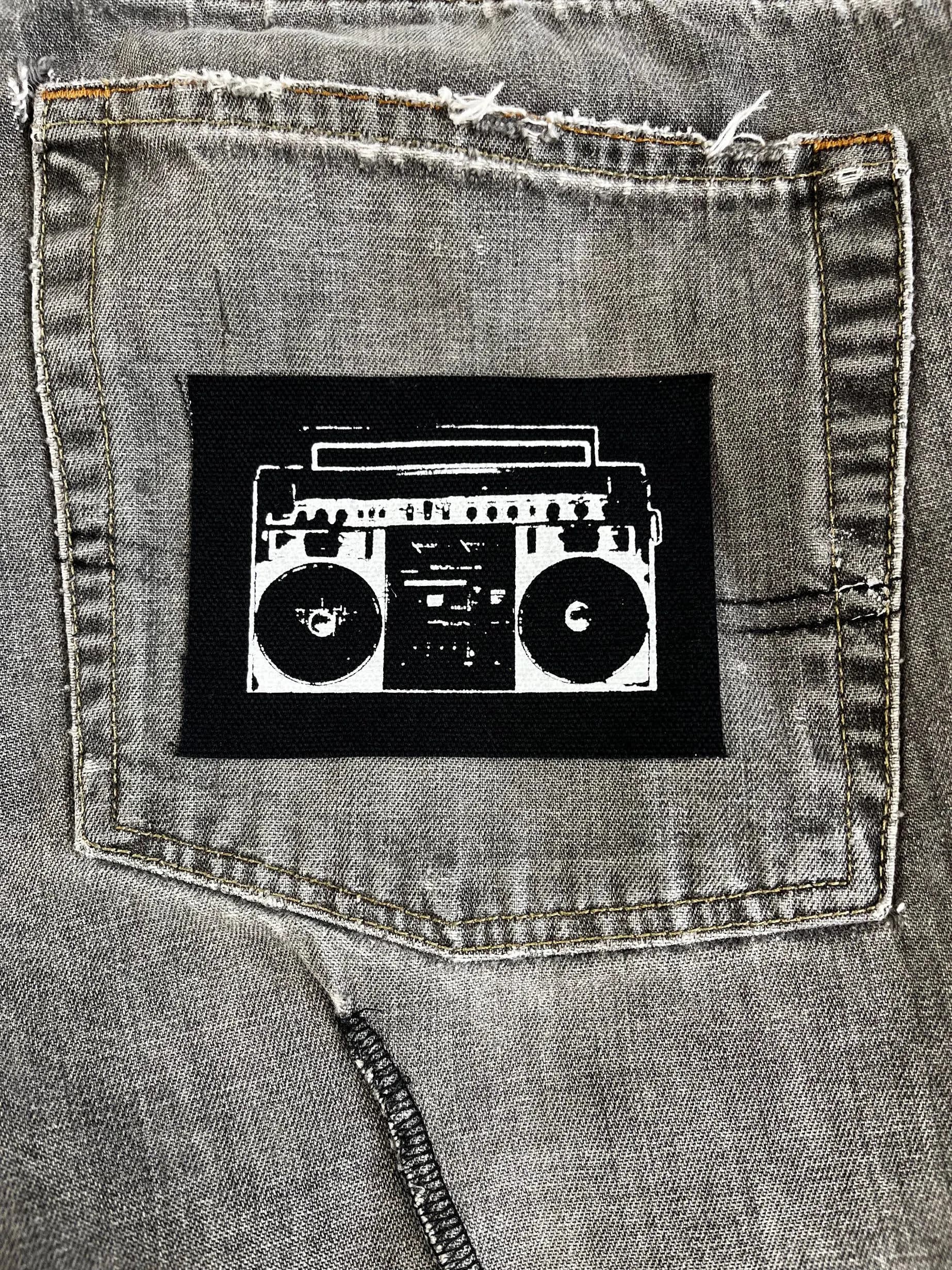 Retro Boombox Patch: Punk Rock Iron-On/Sew-On DIY Applique - image 4