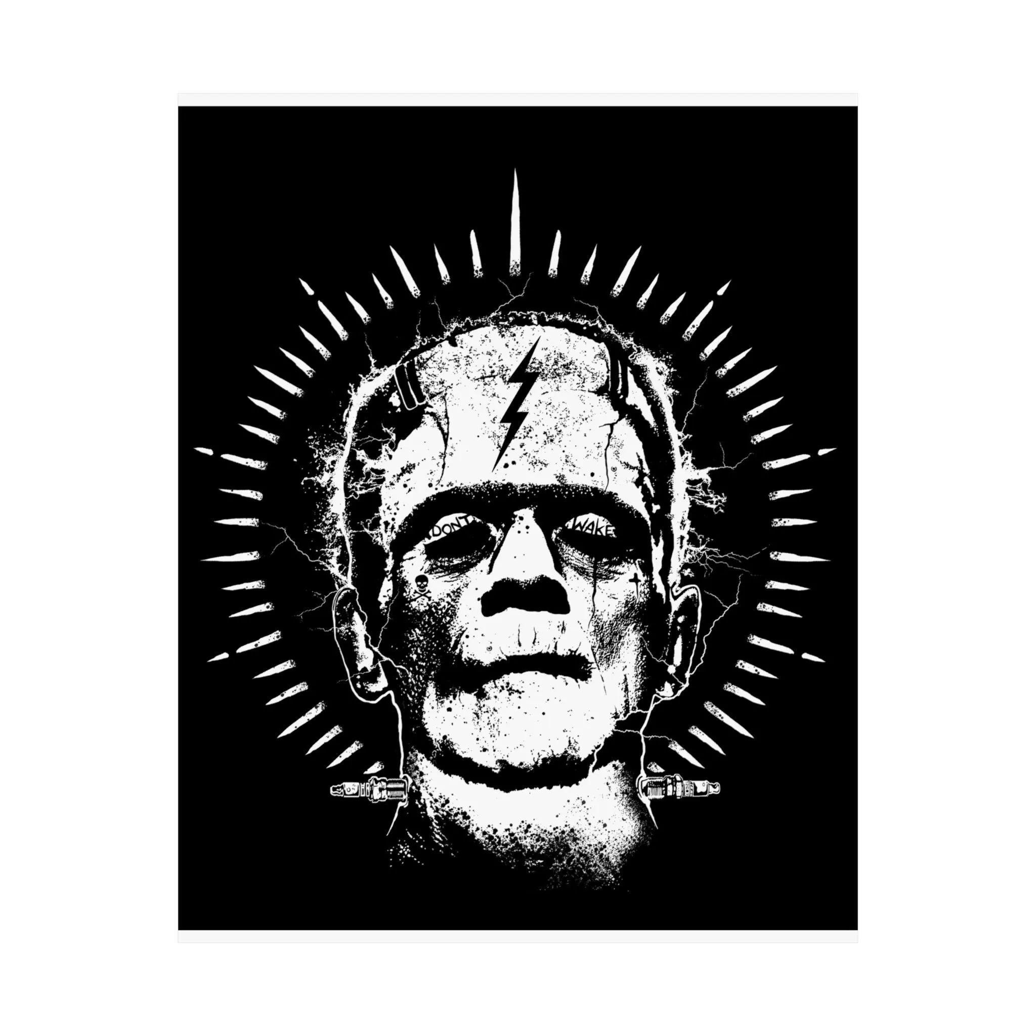 Frankenstein Punk Poster | Gothic Horror Monster Head Graphic Print (Halloween Decor) - image 4