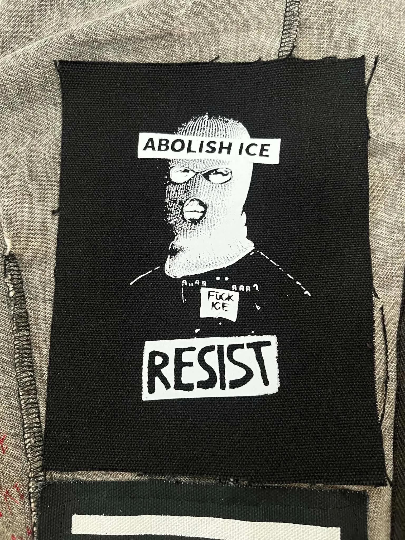 Abolish ICE Resist Patch | Punk Activist Sew On Back Patch