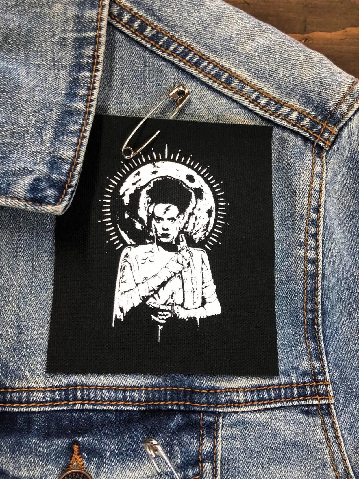 Bride of Frankenstein Patch: Hand Screen Printed Punk Patch