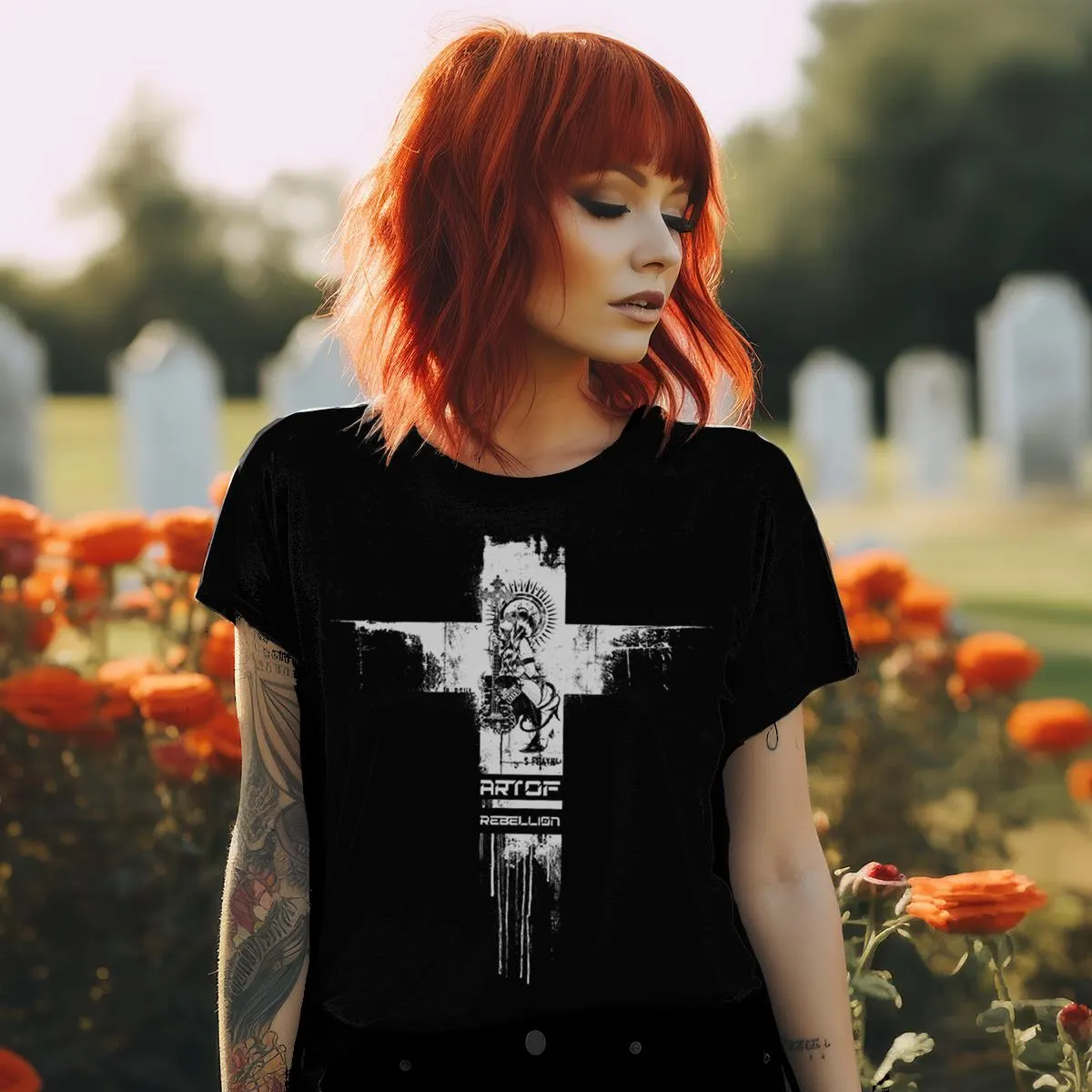 Edgy Devil Girl Guitar Shirt: Punk Rock Graphic Tee - image 4