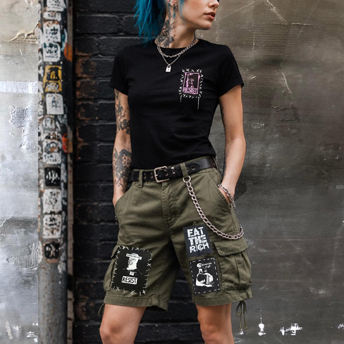 Abolish ICE Resist Patch | Punk Activist Sew On Back Patch - image 5