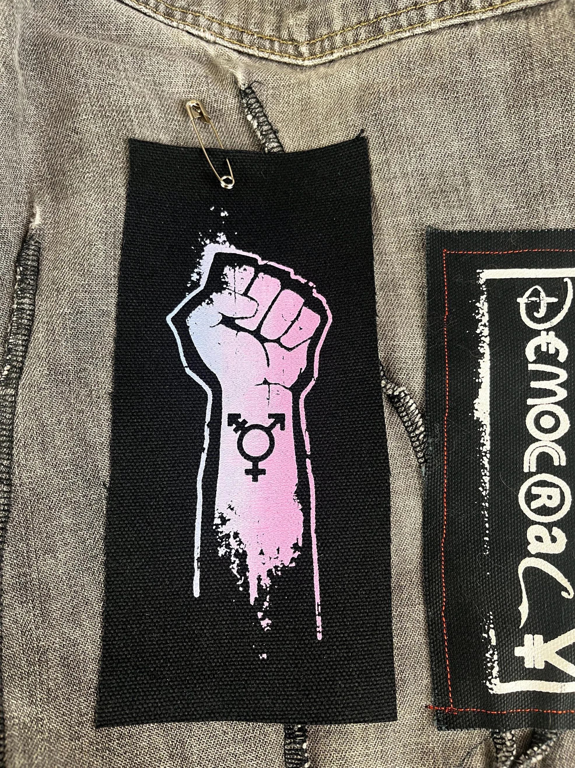 Trans Pride Fist Patch – Punk Activist, Battle Vest Patch - image 5