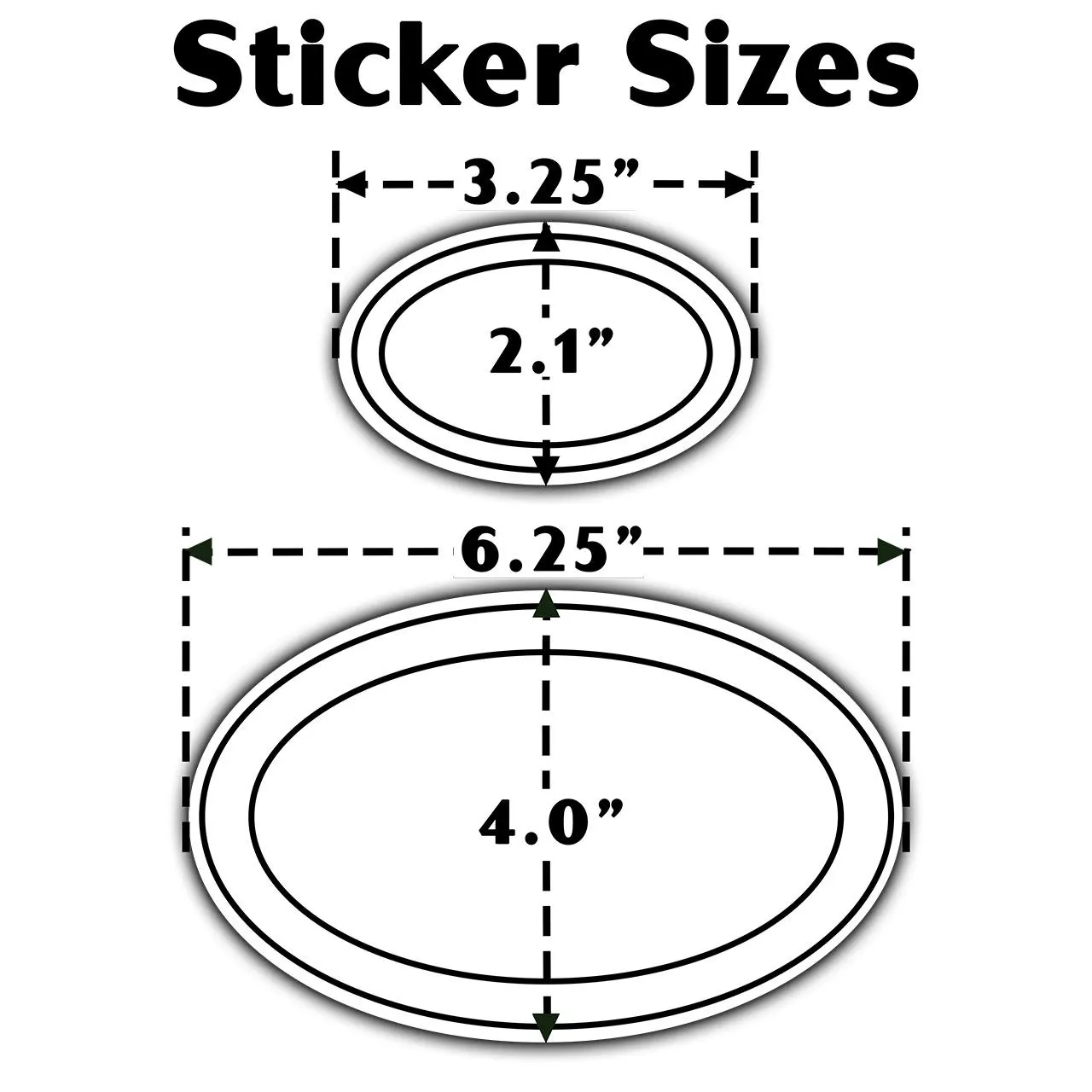 a diagram of a round sticker sizes