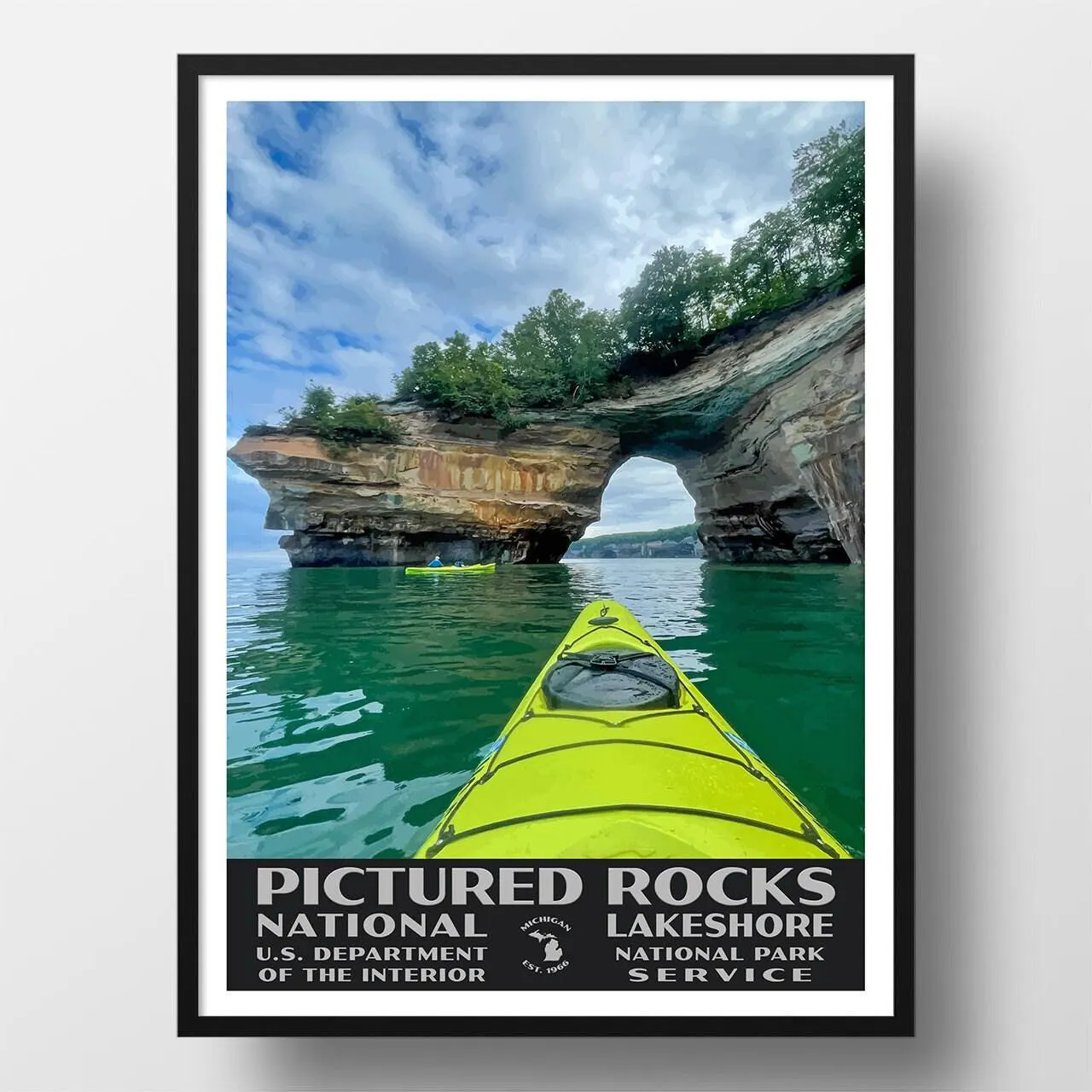 Pictured Rocks National Lakeshore Poster | Vintage WPA Style Travel Poster | 8" x 10" to 24" x 36" | Made in USA | Free Shipping