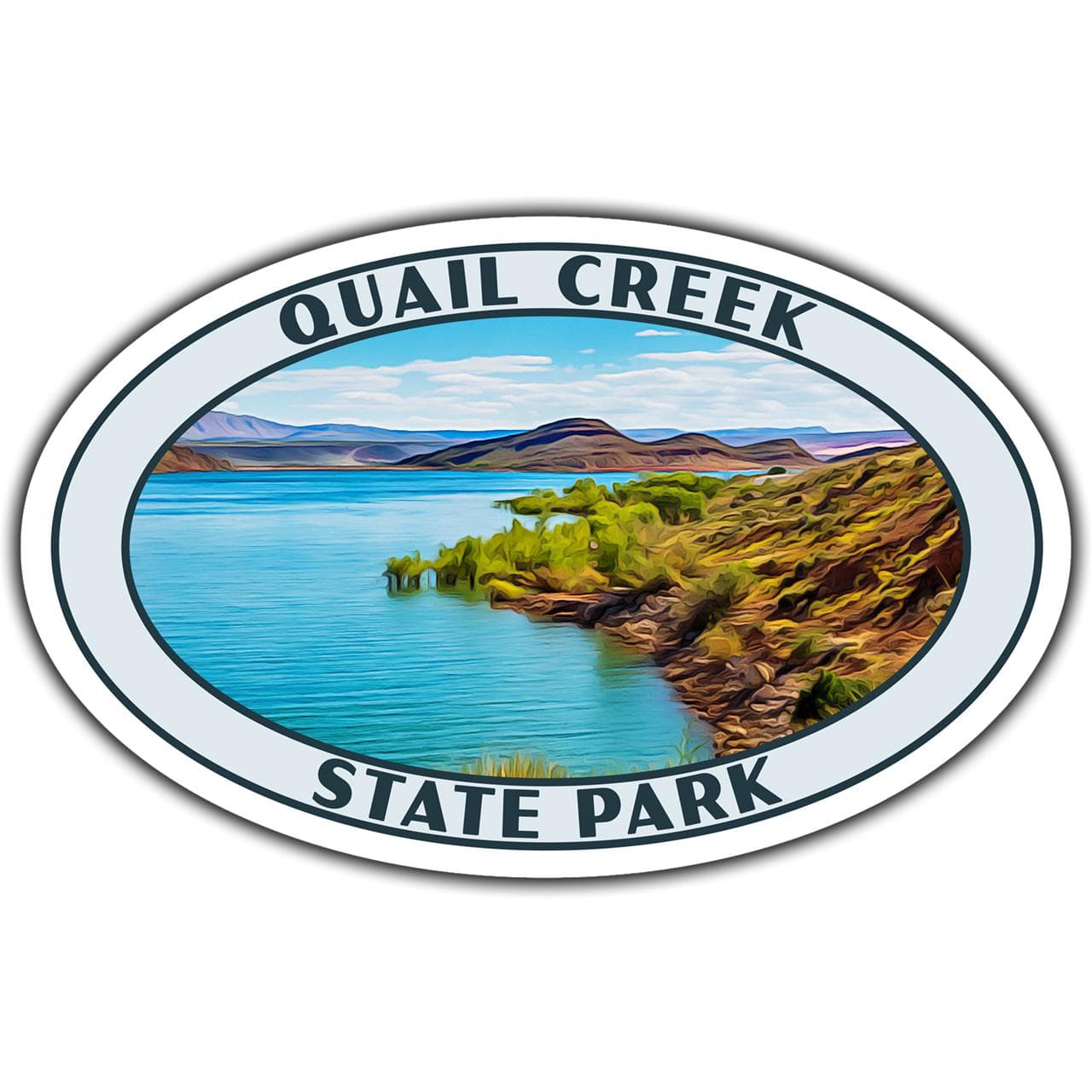 Quail Creek State Park Sticker | Quail Creek Sticker | Vinyl Sticker | 3.25" x 2.1" to 6.25" x 4" | Made in USA | Free Shipping