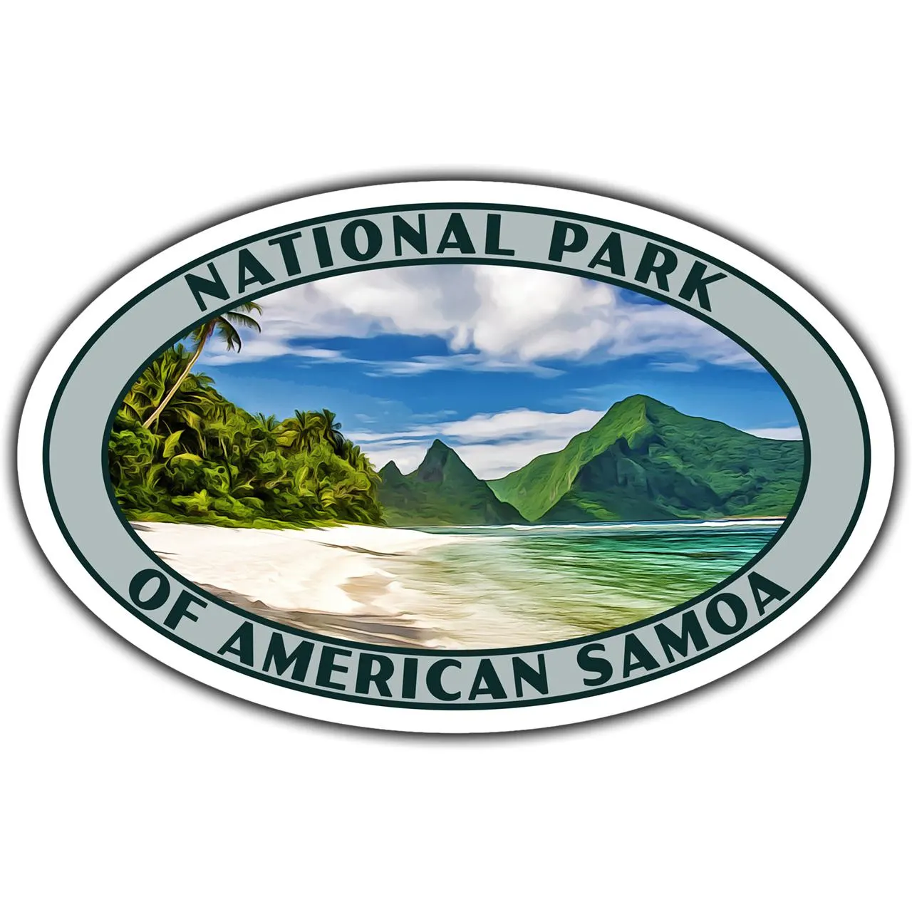 American Samoa National Park Sticker | American Samoa Sticker | Vinyl Sticker | 3.25" x 2.1" to 6.25" x 4" | Made in USA | Free Shipping