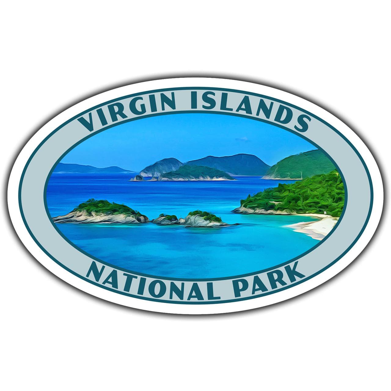 Virgin Islands National Park Sticker | Virgin Islands Sticker | Vinyl Sticker | 3.25" x 2.1" to 6.25" x 4" | Made in USA | Free Shipping
