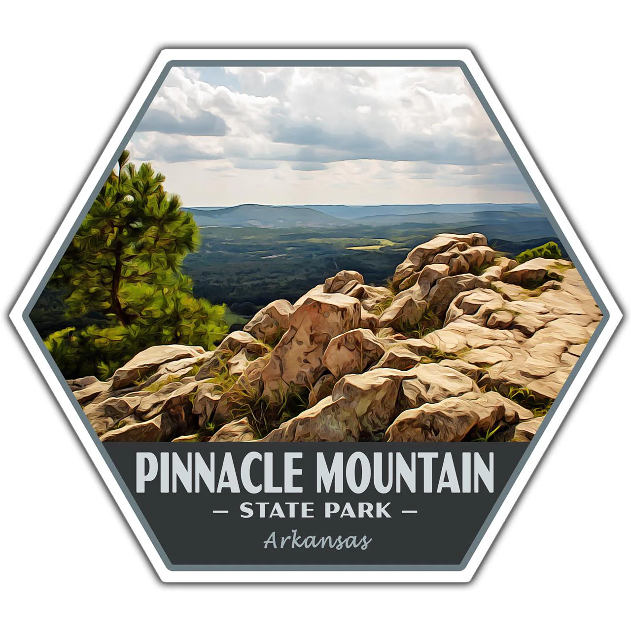 Pinnacle Mountain State Park Sticker | Pinnacle Mountain Sticker | Vinyl Sticker | 2.25" x 2" to 3.4" x 3.0" | Made in USA | Free Shipping