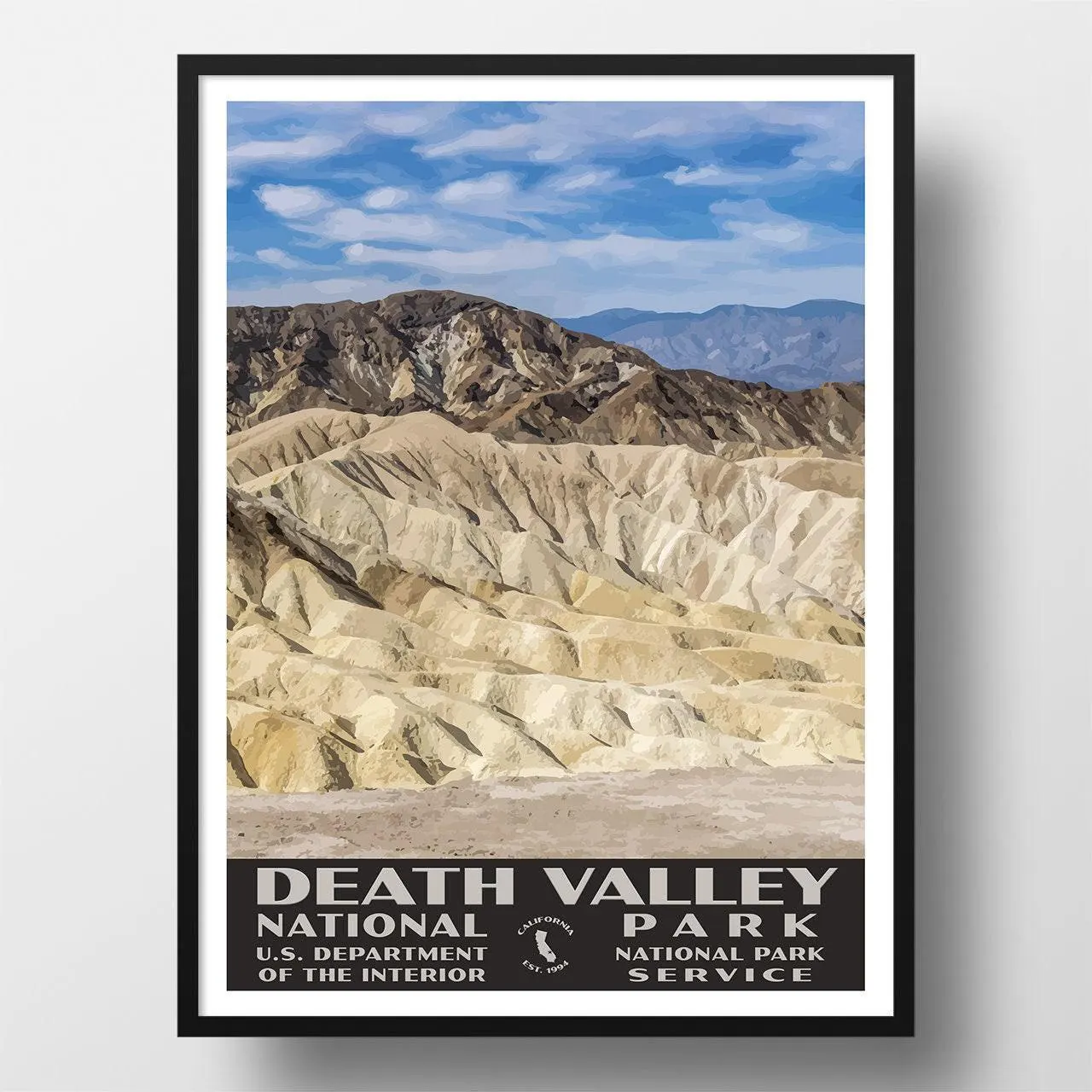 Death Valley National Park Poster | Vintage WPA Style Travel Poster | 8" x 10" to 24" x 36" | Made in USA | Free Shipping