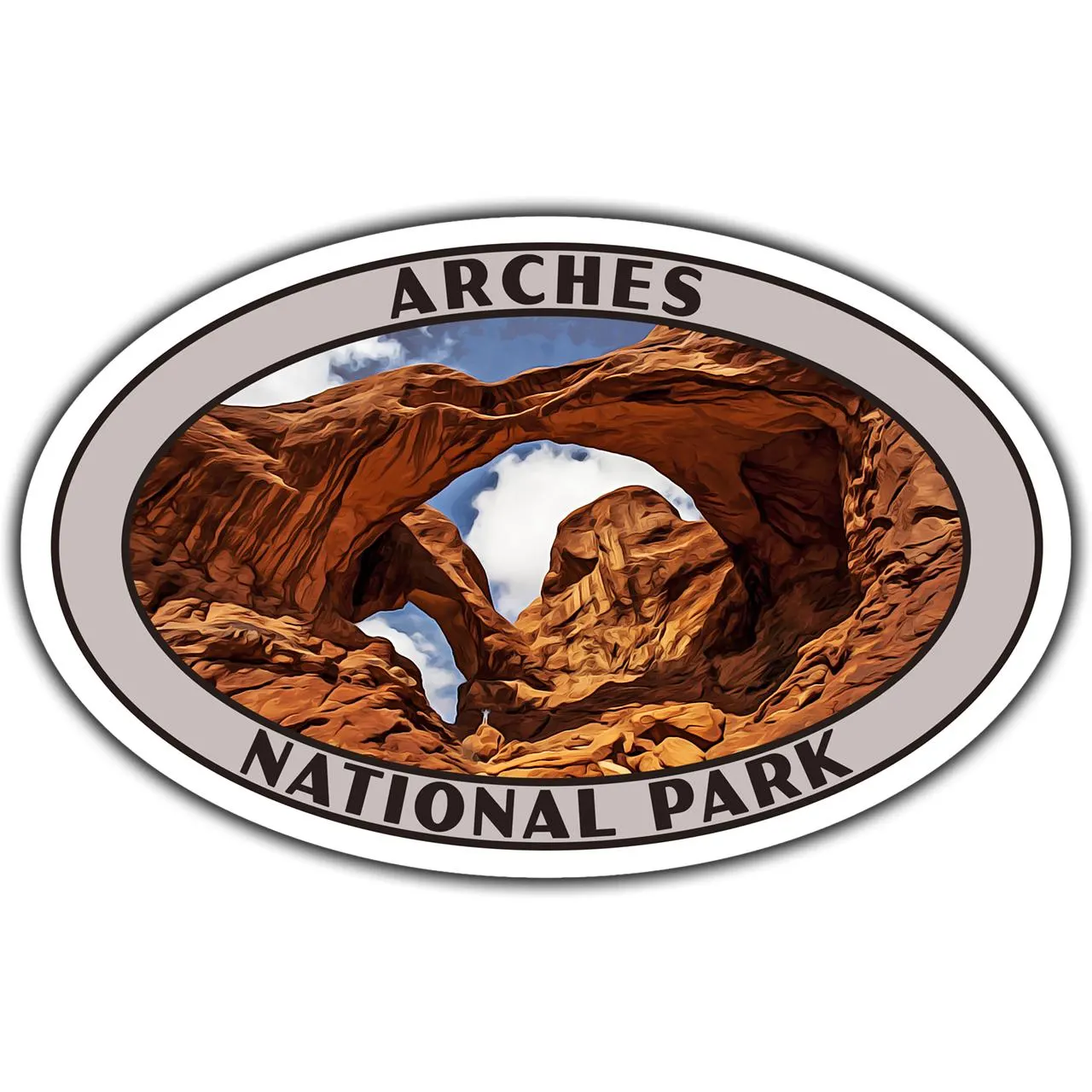 Arches National Park Sticker | Arches Sticker | Vinyl Sticker | 3.25" x 2.1" to 6.25" x 4" | Made in USA | Free Shipping