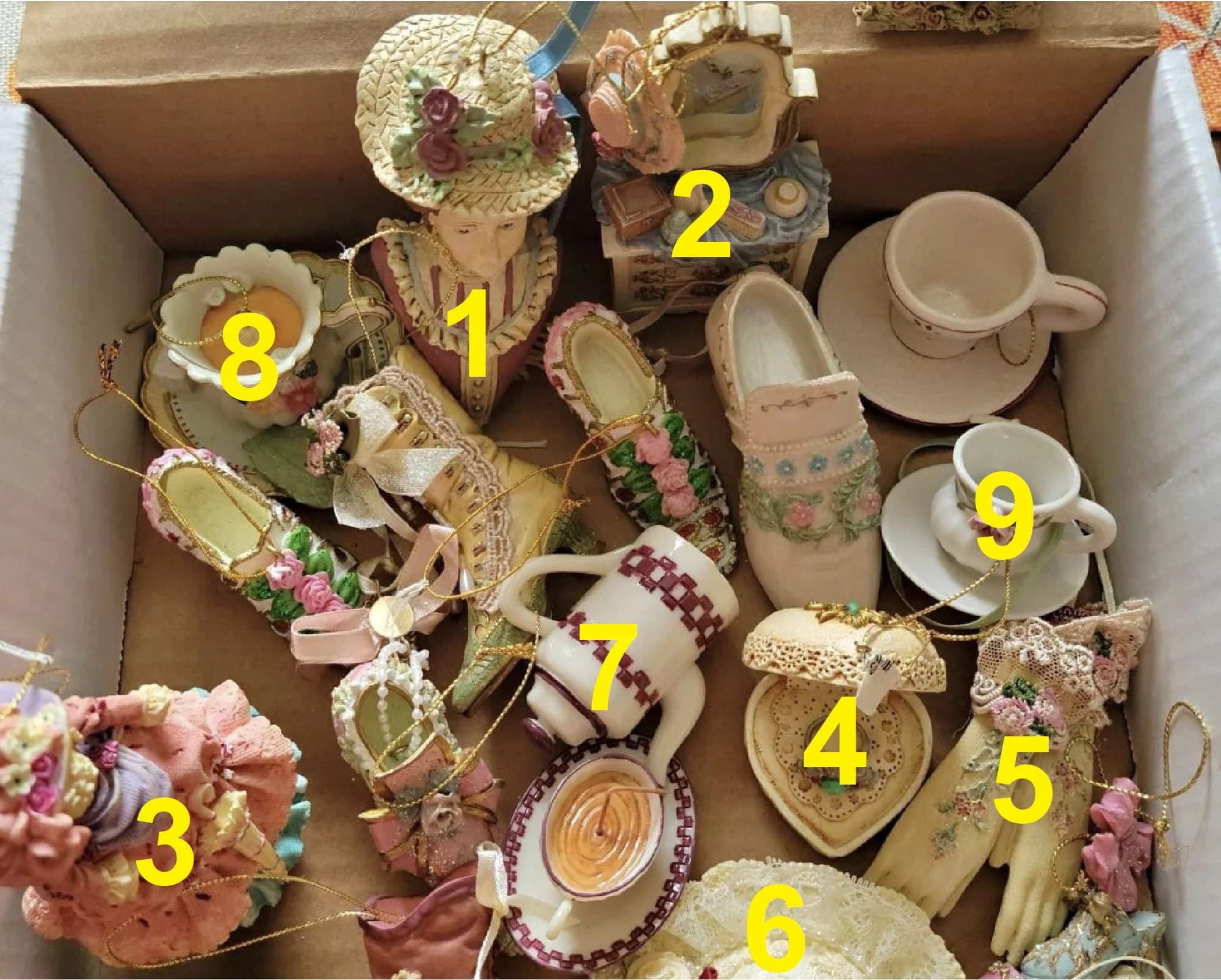 Vintage Unique Victorian Collectible Shoes Boots Gramophone Christmas Tree Ornament  - Your Pick