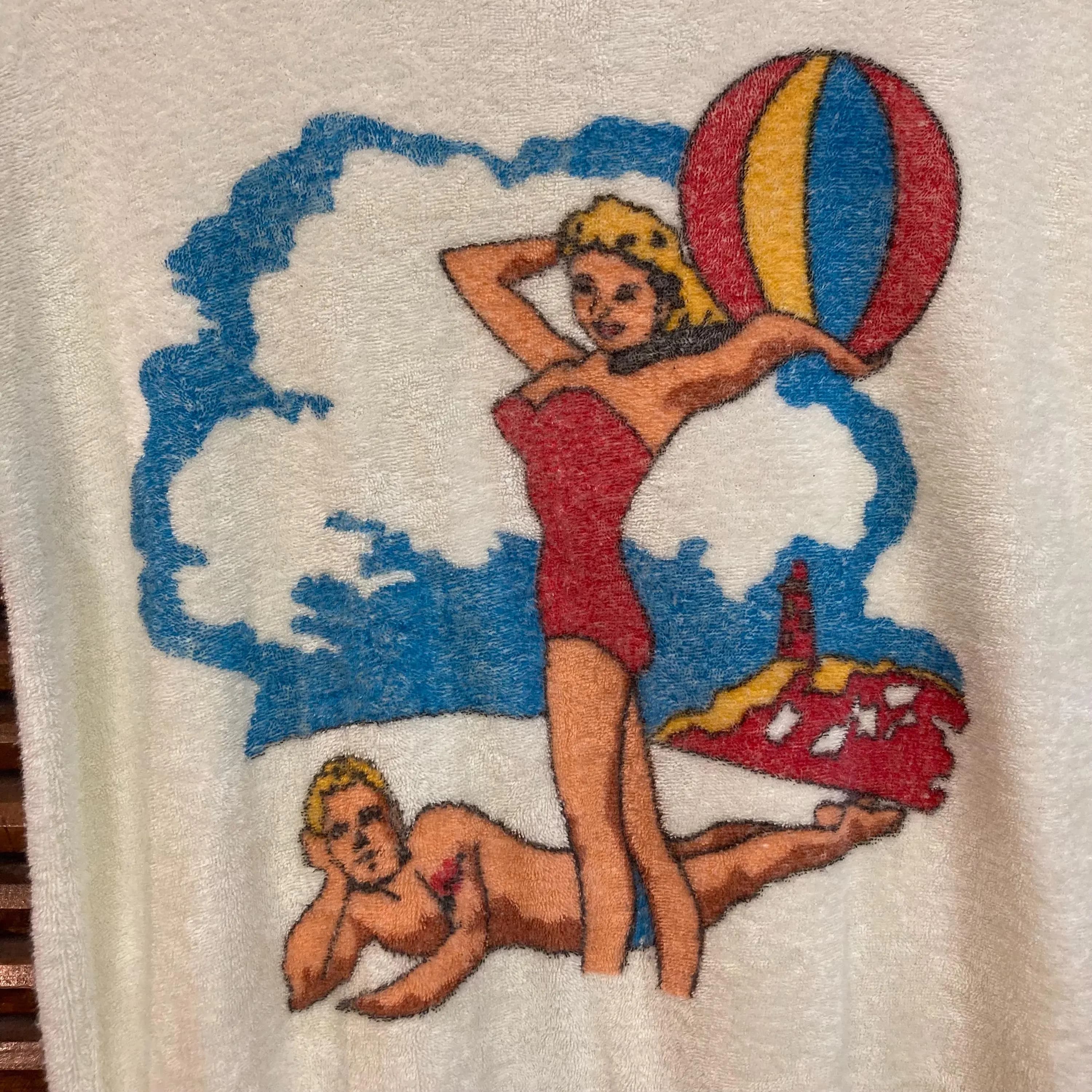 Vintage 1960’s 1950’s Style Pin Up Cartoon Terrycloth Picture Knit Rockabilly Shirt, 1960’s Shirt - image 5