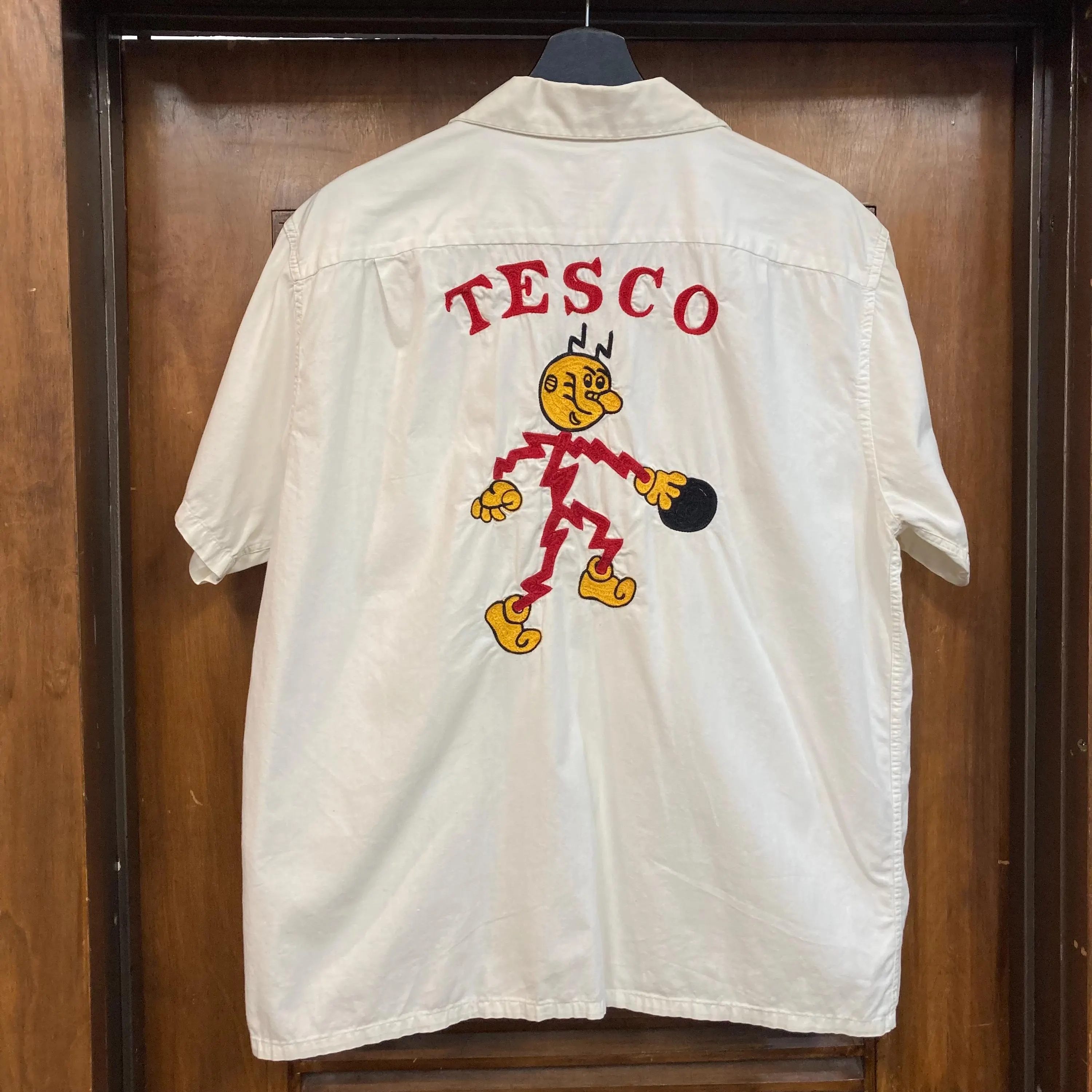 Vintage 1950’s Original Reddy Kilowatt Embroidered Cotton Bowling Work Shirt, Loop Collar, 1950’s Shirt - image 5