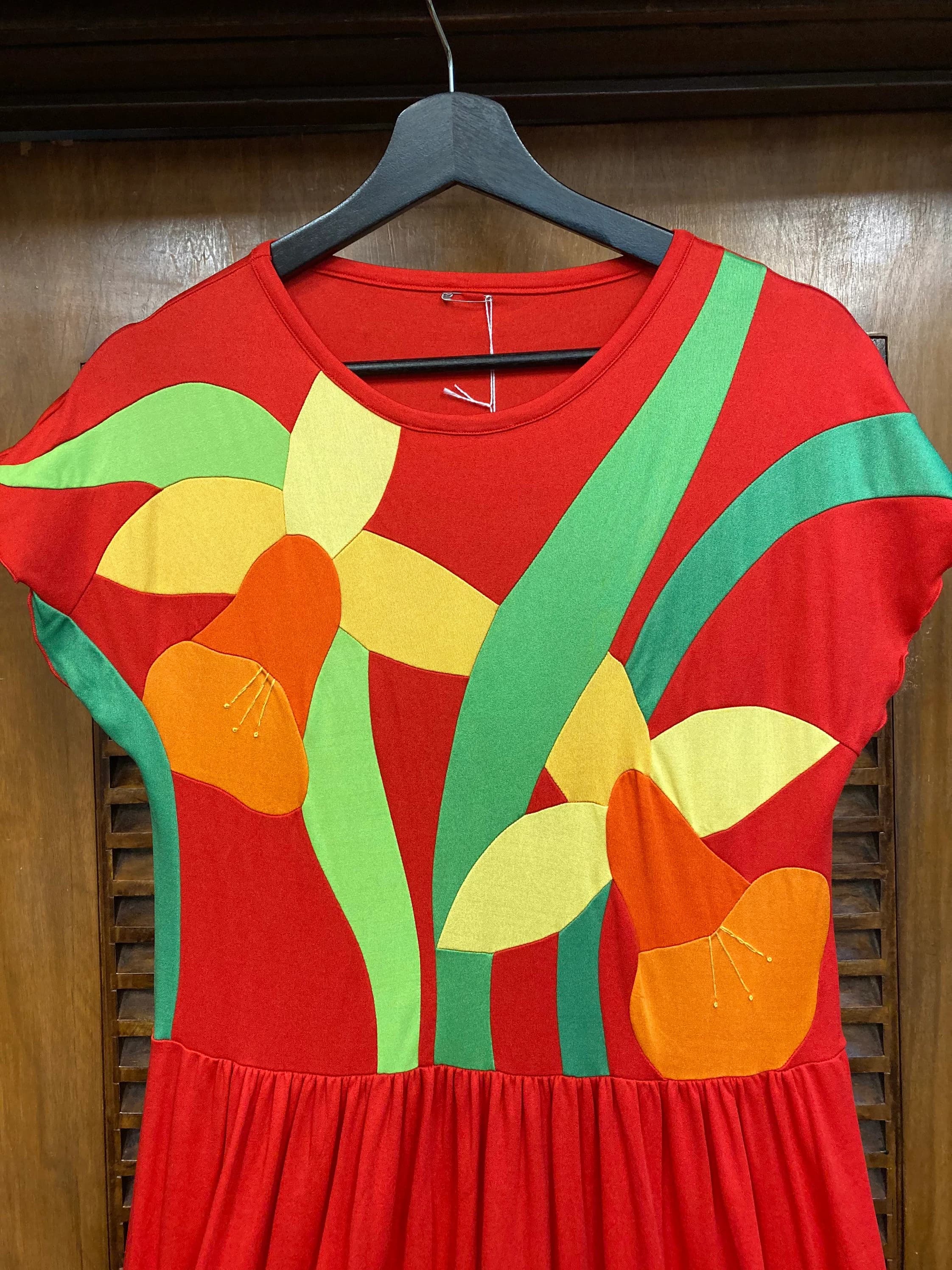 Vintage 1970’s Stephen Burrows Designer Floral Mosaic Design Rare Dress, Vintage Designer, 1970’s, 1960’s, Floral, Daffodil, Stephen Burrows - image 4