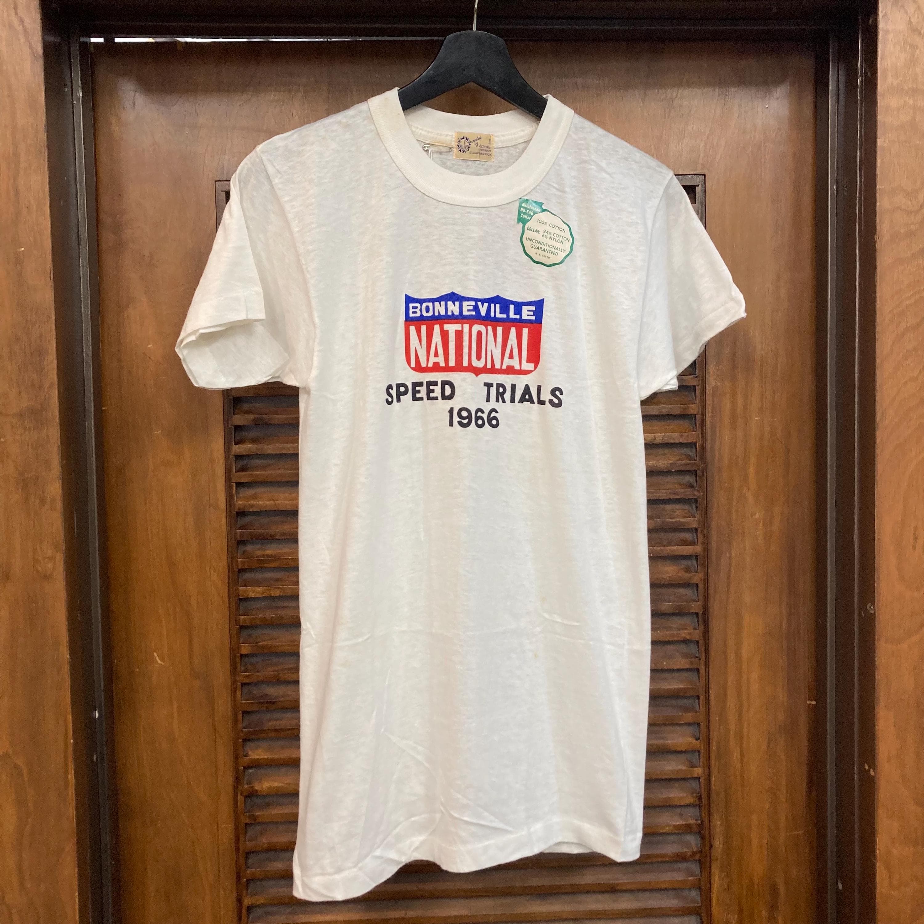 Vintage 1960’s -Deadstock- Bonneville National Speed Trials NHRA Drag Race Hot Rod Cotton T-Shirt, 1960’s Shirt - image 3